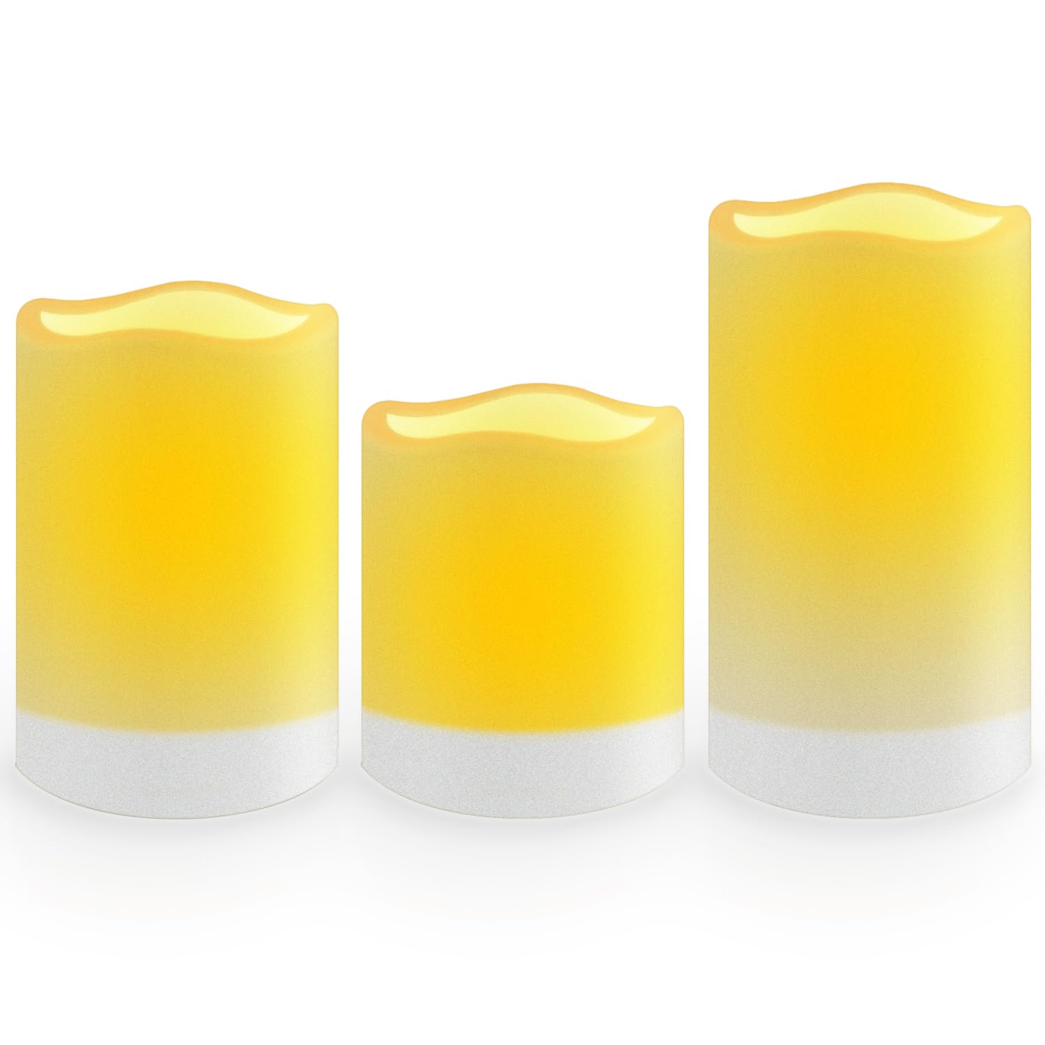 salipt Solar Powered Candles - 3.25 x 45 6 Waterproof LED Flameless Pillar Candle Set,Dusk to Dawn, Rechargeable Solar Battery I
