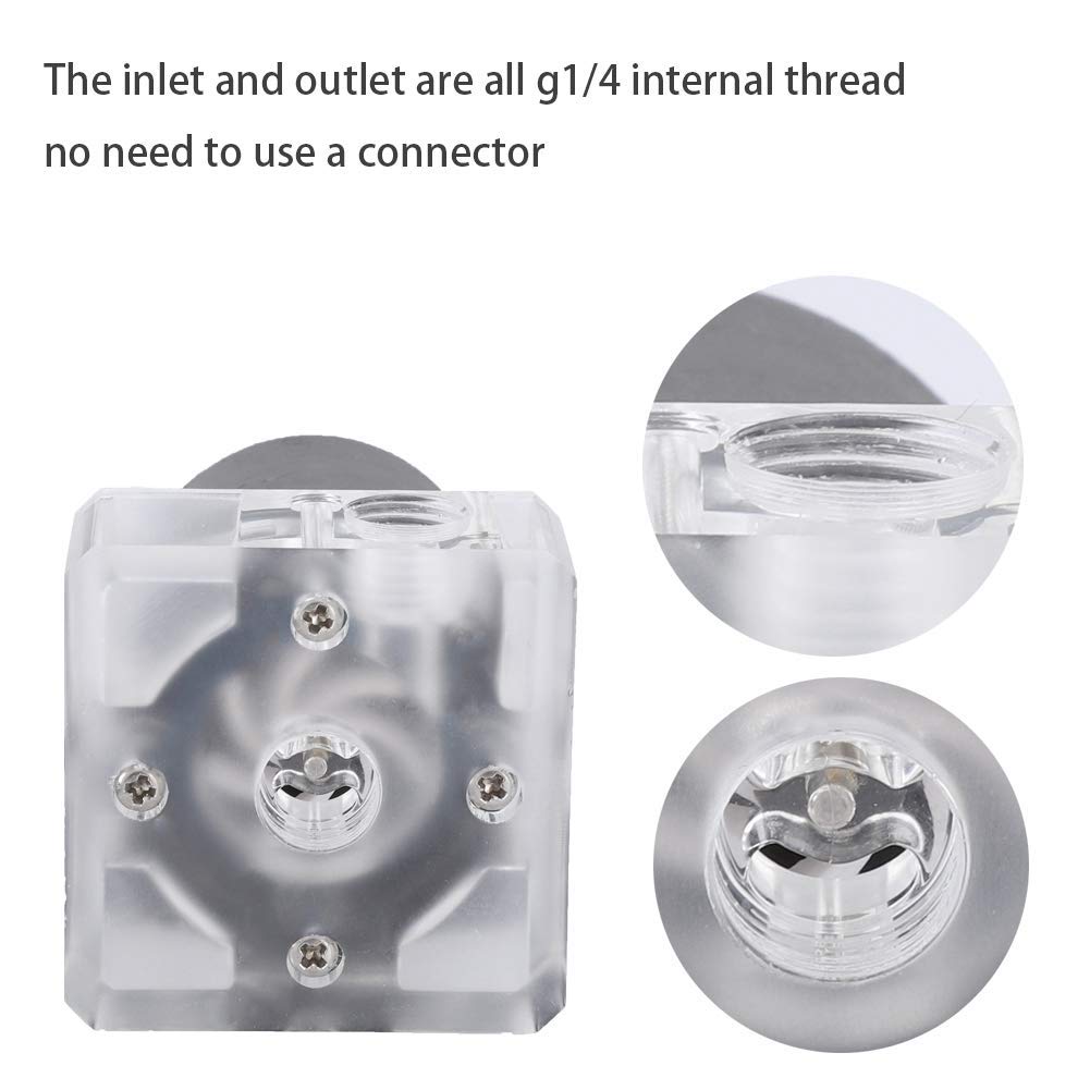 Hakeeta 800L/H High Flow Computer Water Pump,Noiseless Water Cooling Pump For Cpu Pc Computer Cooling System,G1/4 Thread,Waterpr