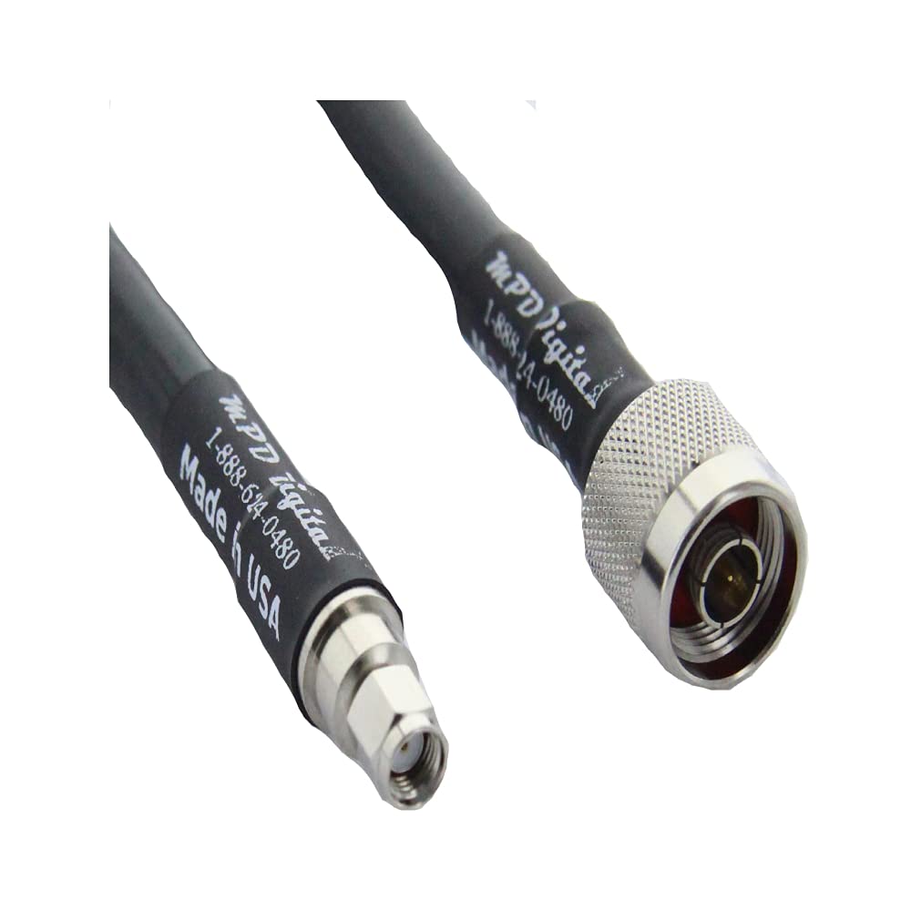 Mpd Digital I Lmr400 Times Microwave Coaxial Cable I N Male To Rp Sma Male Connectors I Low Loss Rf Coax I Jumper, Cb, Ham Radio