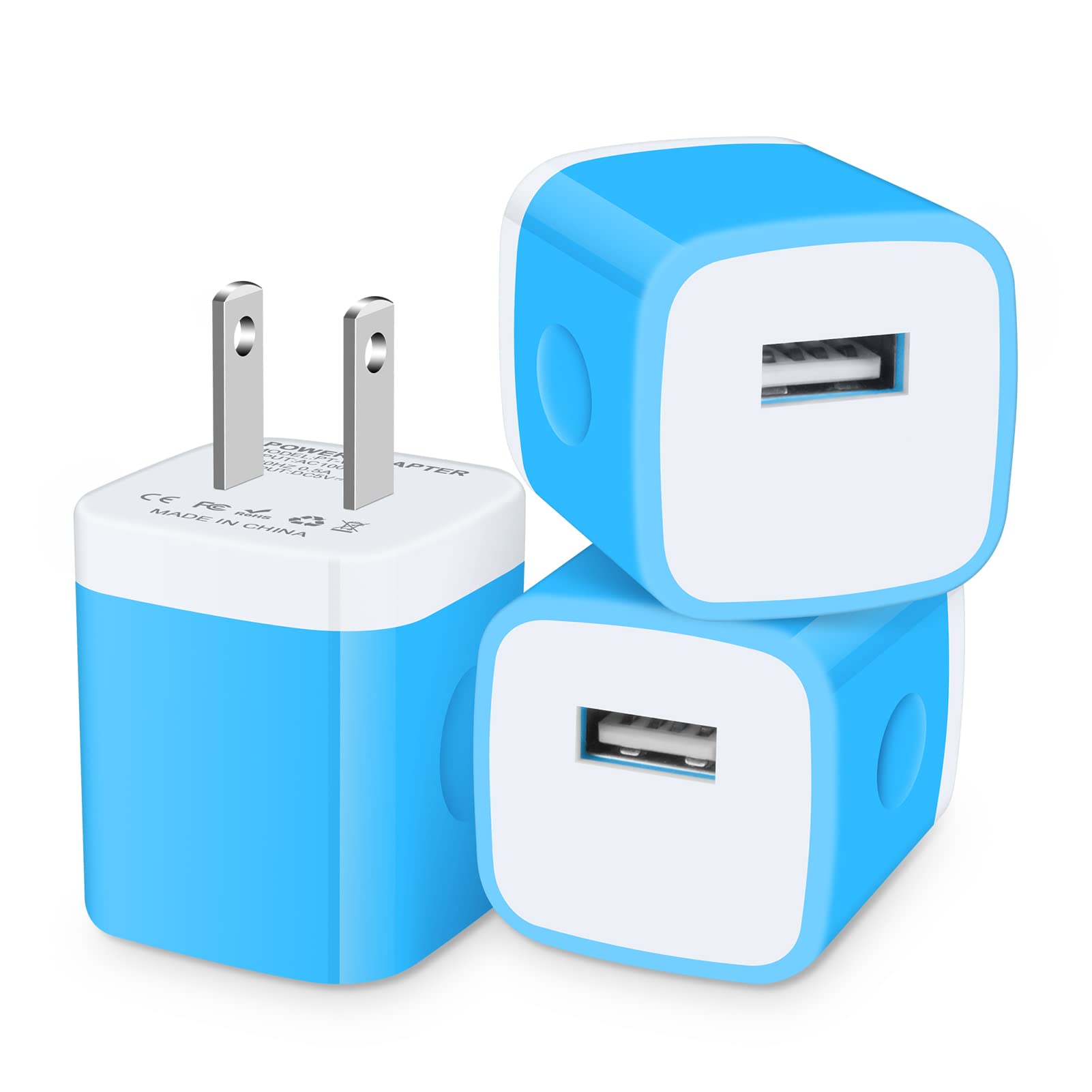 Usb Charger, Iphone Wall Charger Block, 2.1A/5V 3Pack Iphone Fast Charging Block Charger Cube Plug Outlet For Iphone 15 14 13 12