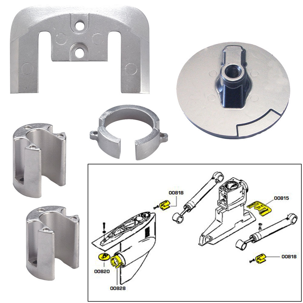 Tecnoseal Anode Kit W/Hardware - Mercury Bravo 1 - Aluminum,WBAUVA001344346