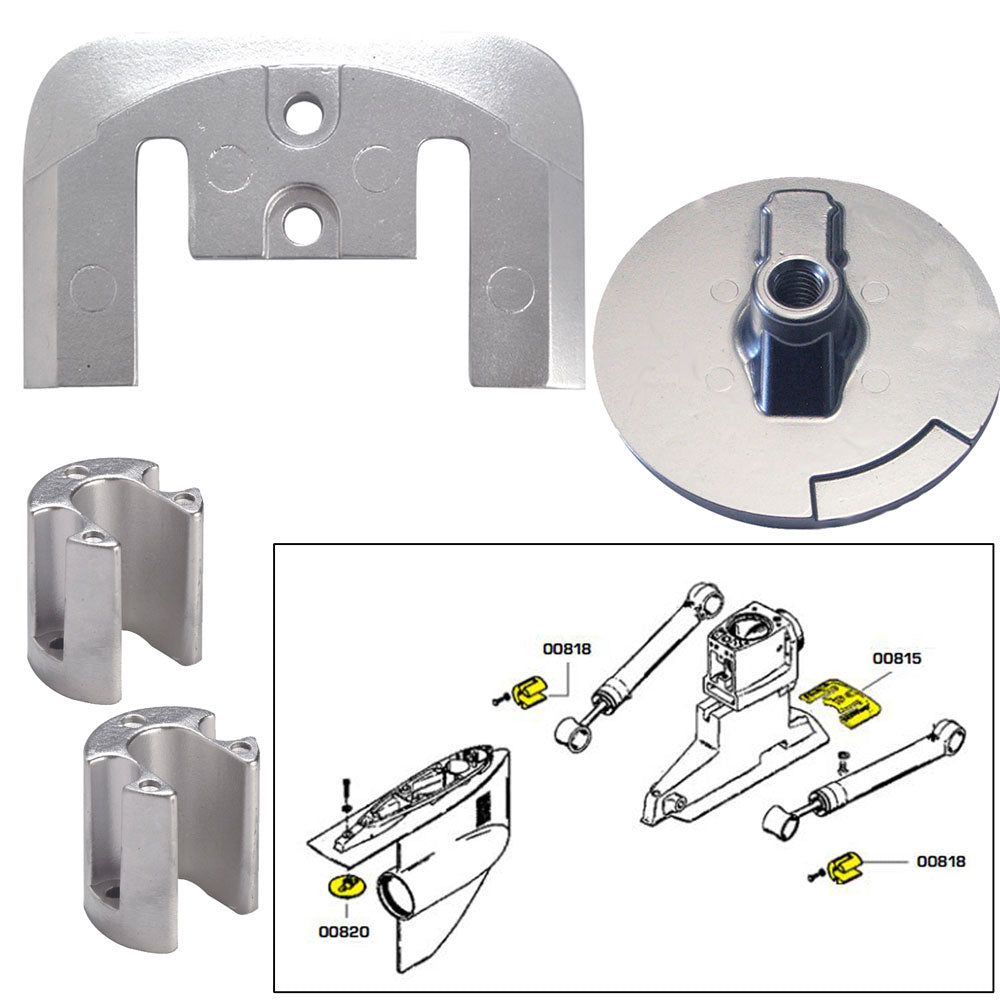 Tecnoseal Anode Kit W/Hardware - Mercury Bravo 2-3 Up To 2003 - Magnesium,WBAUVA001344348