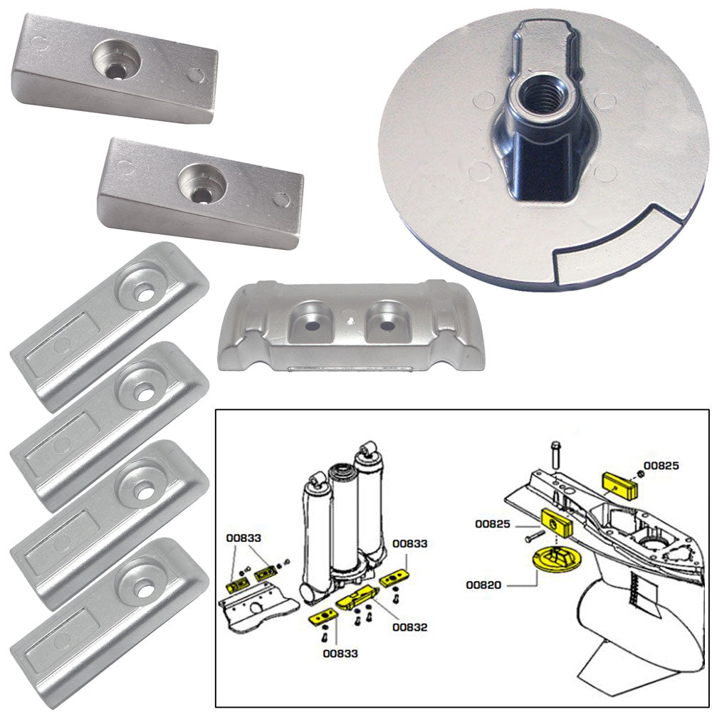 Tecnoseal Anode Kit W/Hardware - Mercury Verado 6 - Magnesium,WBAUVA001344353