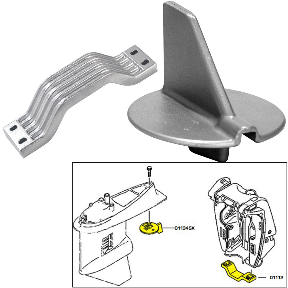 Tecnoseal Anode Kit W/Hardware - Yamaha 150-200Hp Left Hand Rotation - Aluminum,WBAUVA001344355