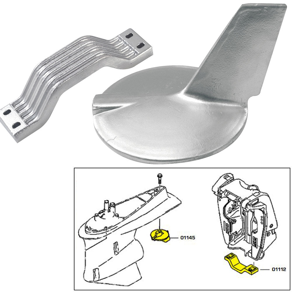 Tecnoseal Anode Kit W/Hardware - Yamaha 200-300Hp Hi-Performance - Aluminum,WBAUVA001344357