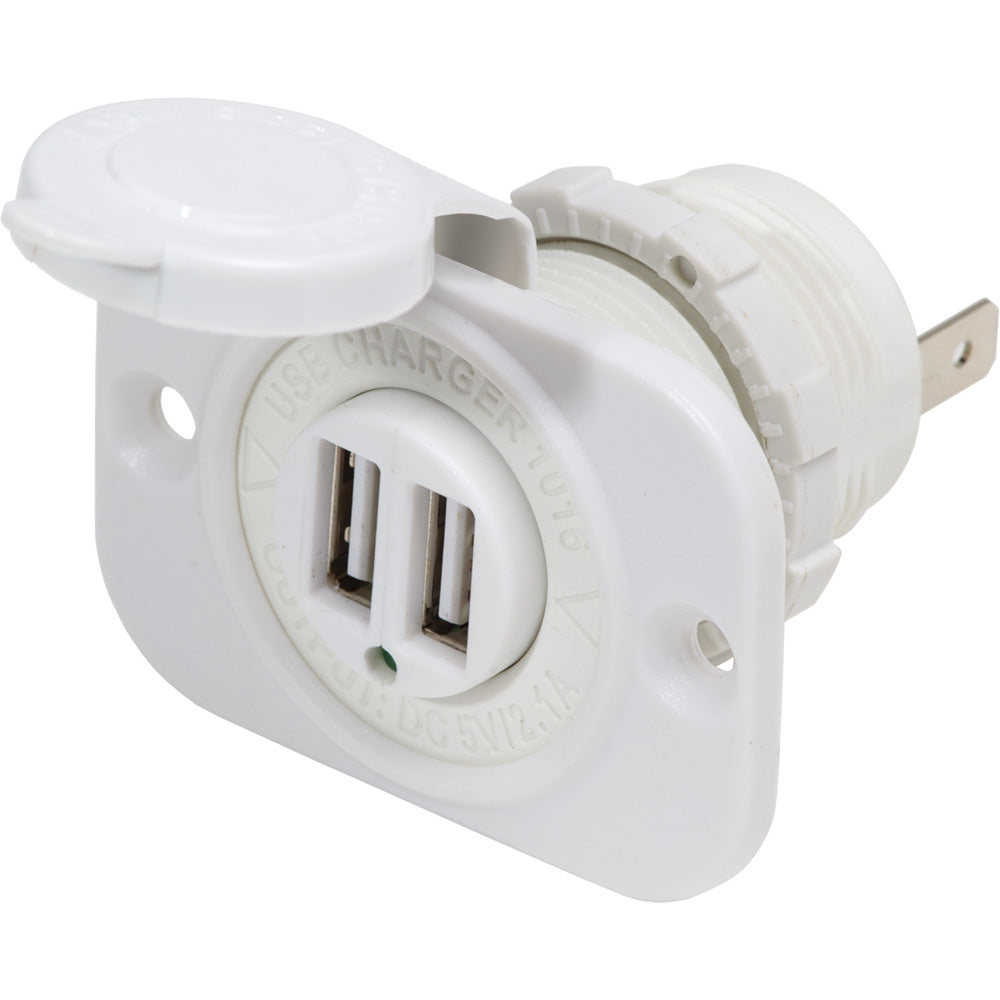 Blue Sea 12V Dc Dual Usb Charger Socket - White,WBAUVA001344576