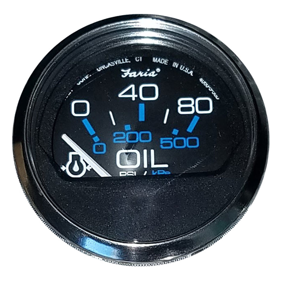 Faria Chesapeake Black 2'' Oil Pressure Gauge (80 Psi),WBEEAA001344583