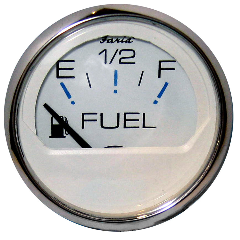 Faria Chesapeake White Ss 2'' Fuel Level Gauge (E-1/2-F),WBEEAA001344586