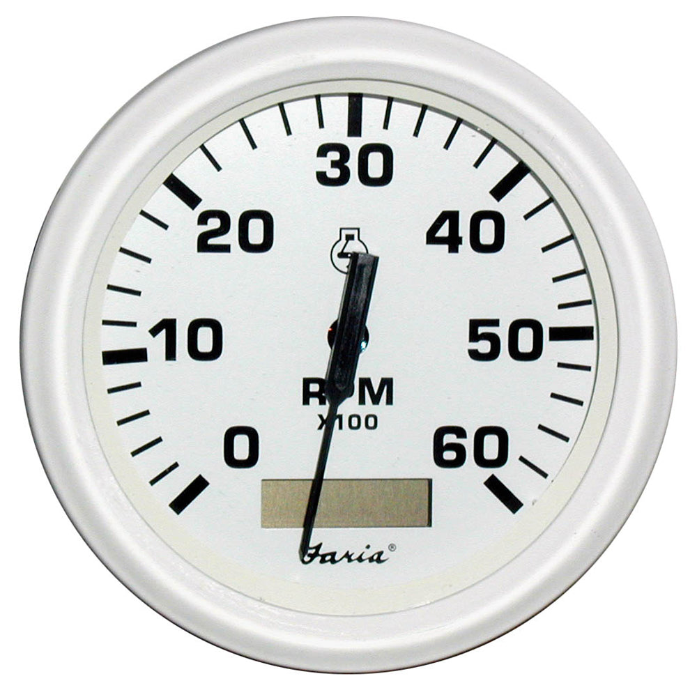 Faria Dress White 4 Tachometer w/Hourmeter - 6000 RPM (Gas) (Inboard)