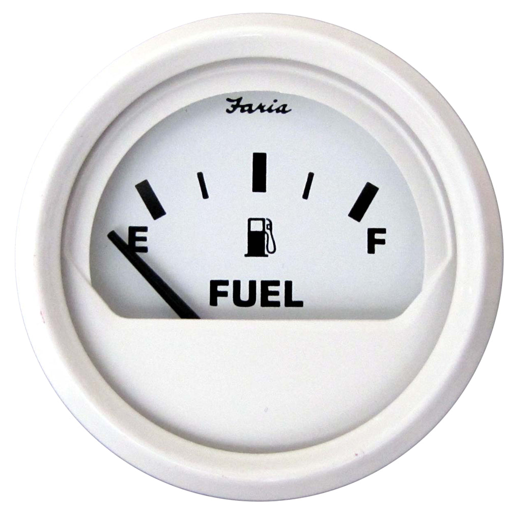 Faria Dress White 2'' Fuel Level Gauge (E-1/2-F),WBEEAA001344592