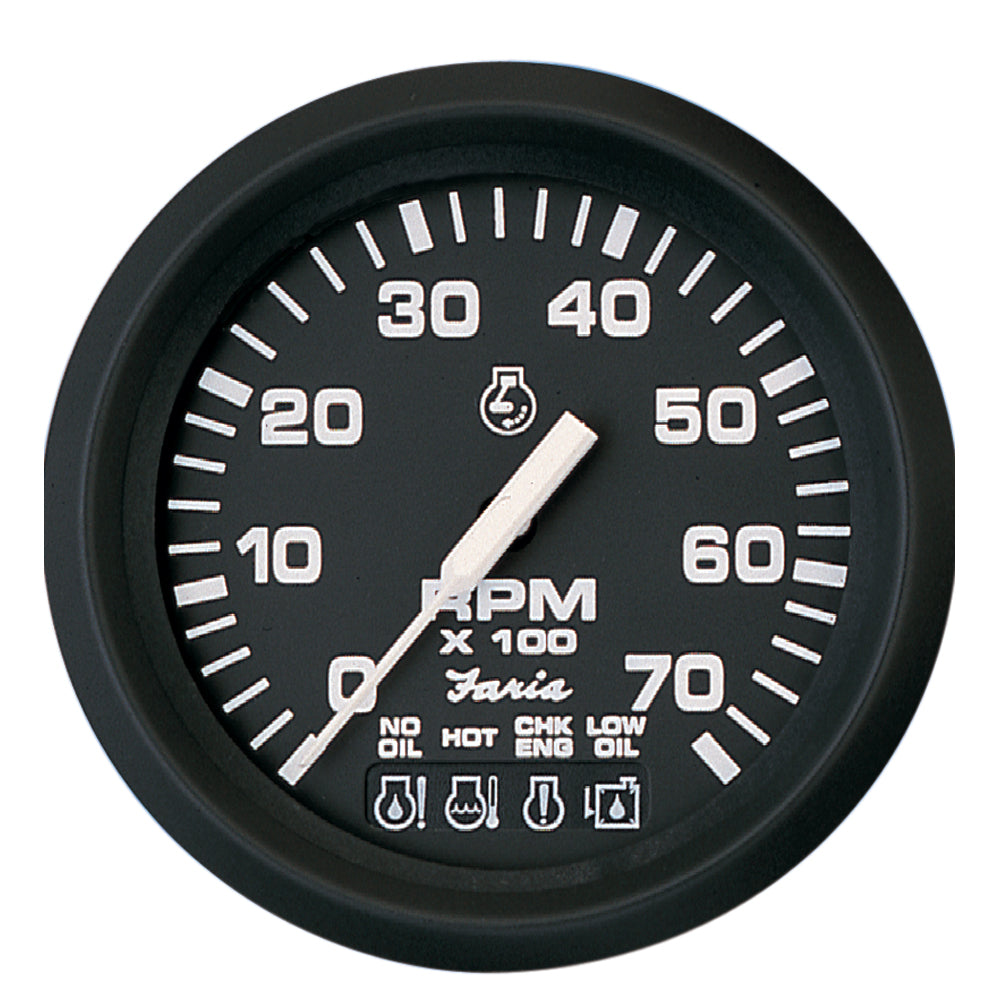 Faria Euro Black 4'' Tachometer W/Systemcheck 7000 Rpm (Gas) F/ Johnson / Evinrude Outboard),WBEEAA001344598