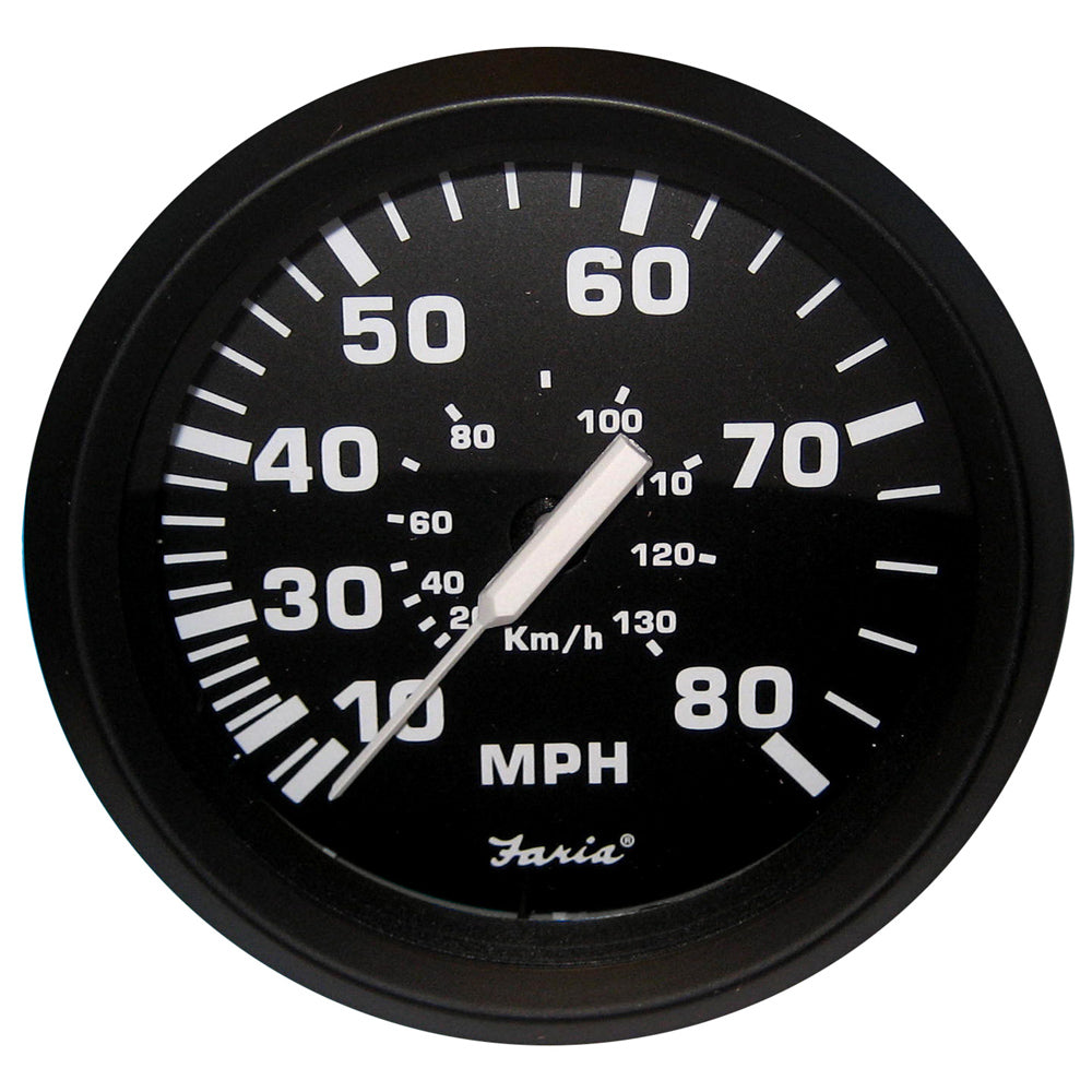 Faria Euro Black 4'' Speedometer - 80Mph (Pitot),WBEEAA001344600