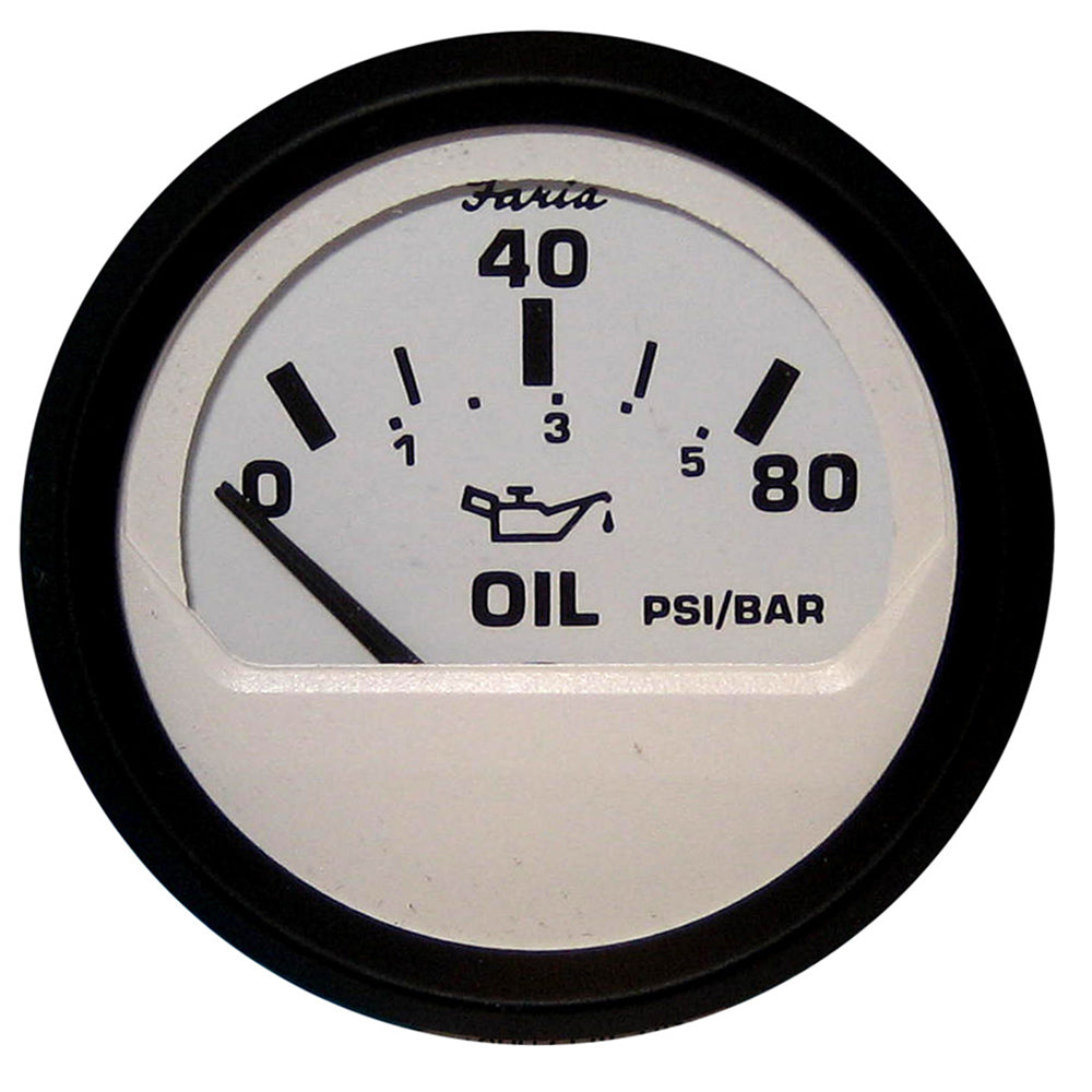 Faria Euro White 2'' Oil Pressure Gauge (80 Psi),WBEEAA001344606