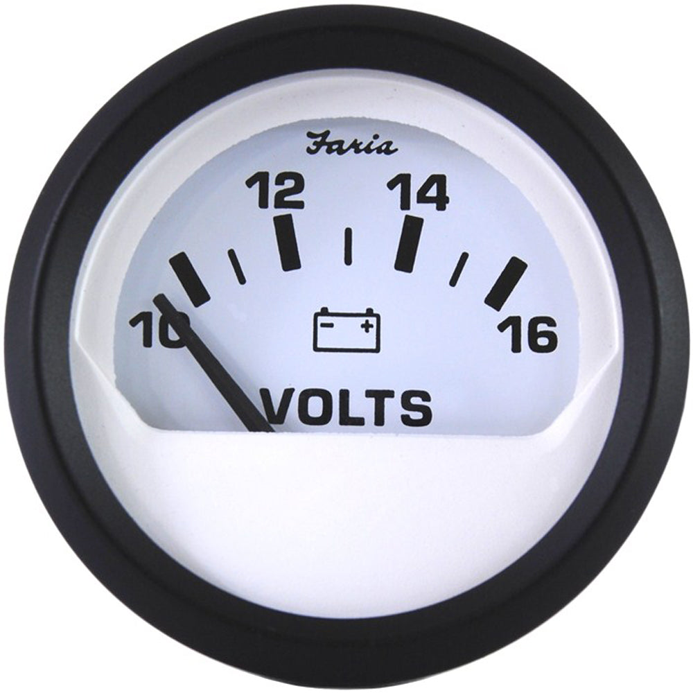 Faria Euro White 2'' Voltmeter (10-16 Vdc),WBEEAA001344608