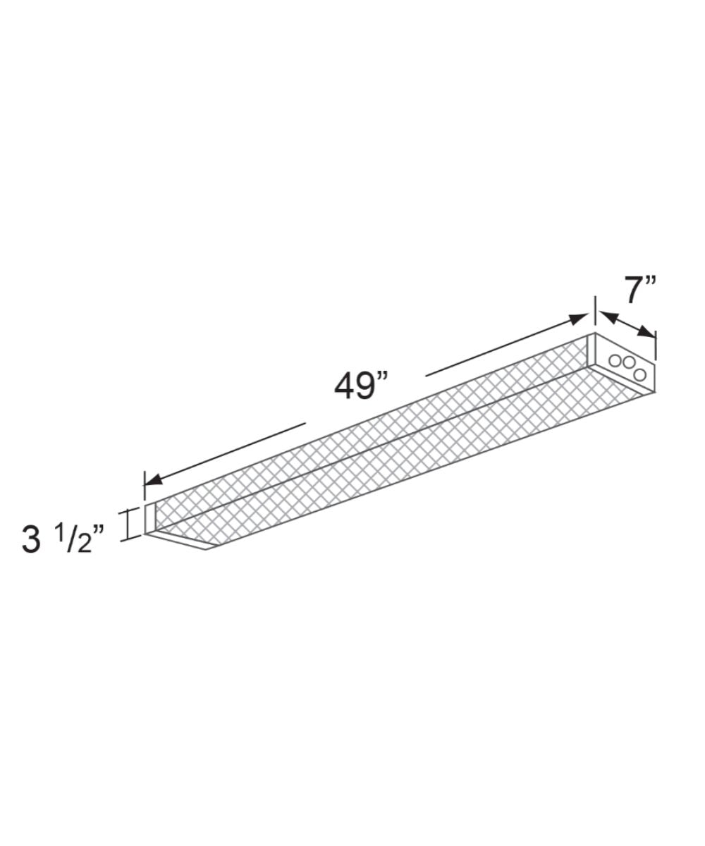 49"w Prismatic Wraparound 1-Light Integrated LED Lightstrip [2 PACK] Ceiling Lights by RP Lighting