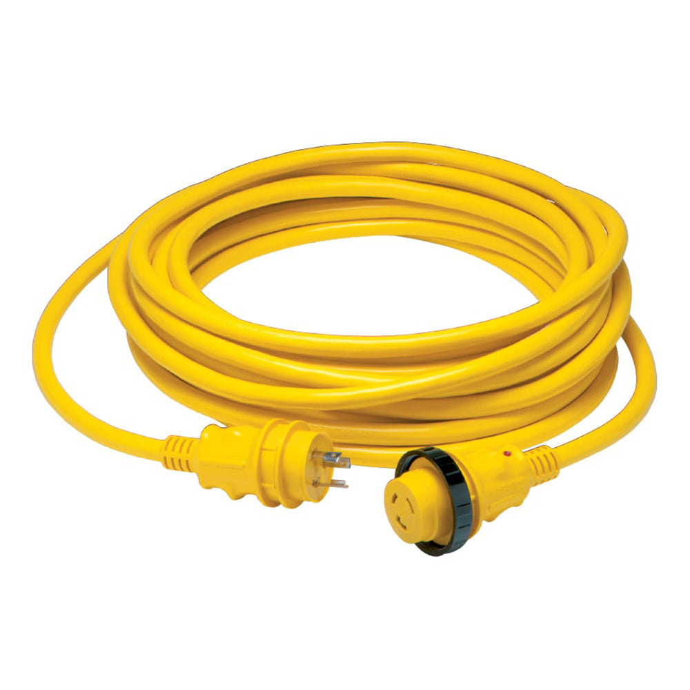 Marinco 30 Amp Power Cord Plus Cordset - 35' - Yellow,WBAUVA001344881