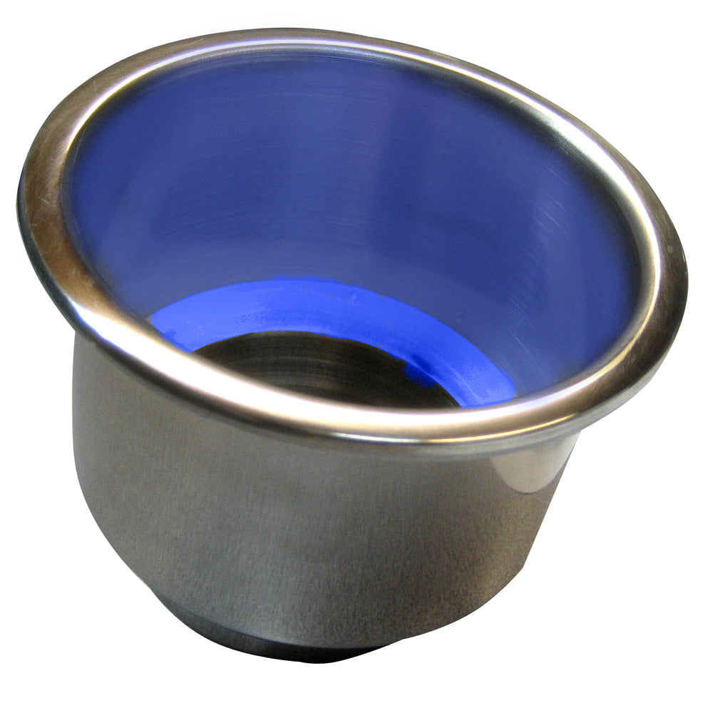 Whitecap Flush Mount Cup Holder W/Blue Led Light - Stainless Steel,WBAUVB08QB3Z1CN
