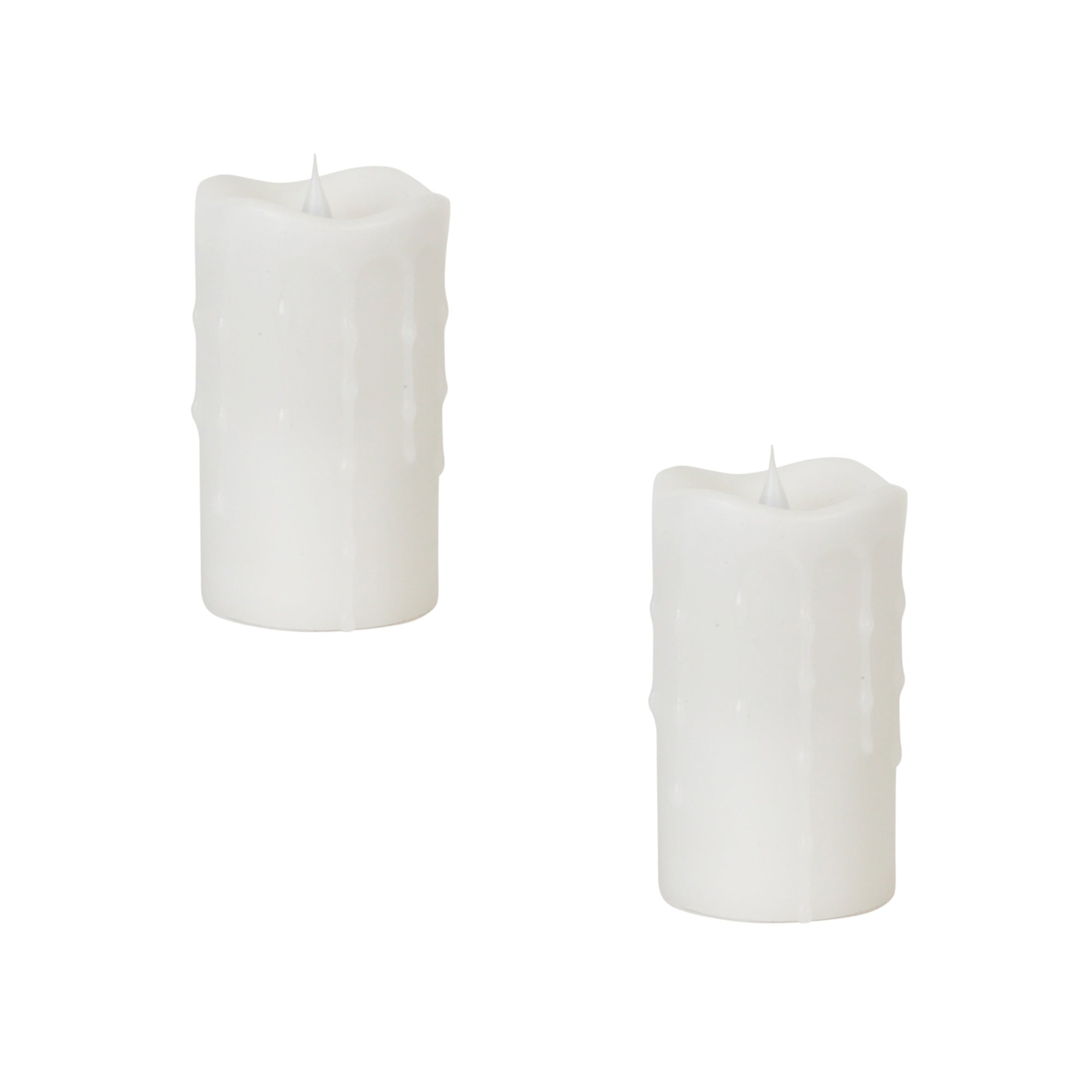 Simplux Led Dripping Candle W/Moving Flame (Set Of 2)