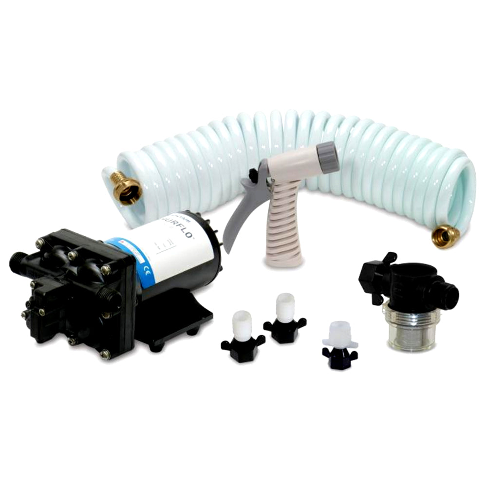 Shurflo By Pentair Blaster&Trade;Ii Washdown Kit - 12Vdc, 3.5Gpm W/25&#39; Hose, Nozzle, Strainer &Amp; Fittings,WBHDWA001345038