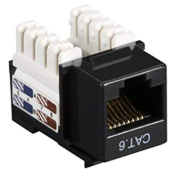 Black Box Cat6 Keystone Jack Unshielded Jack Black 10 Pack