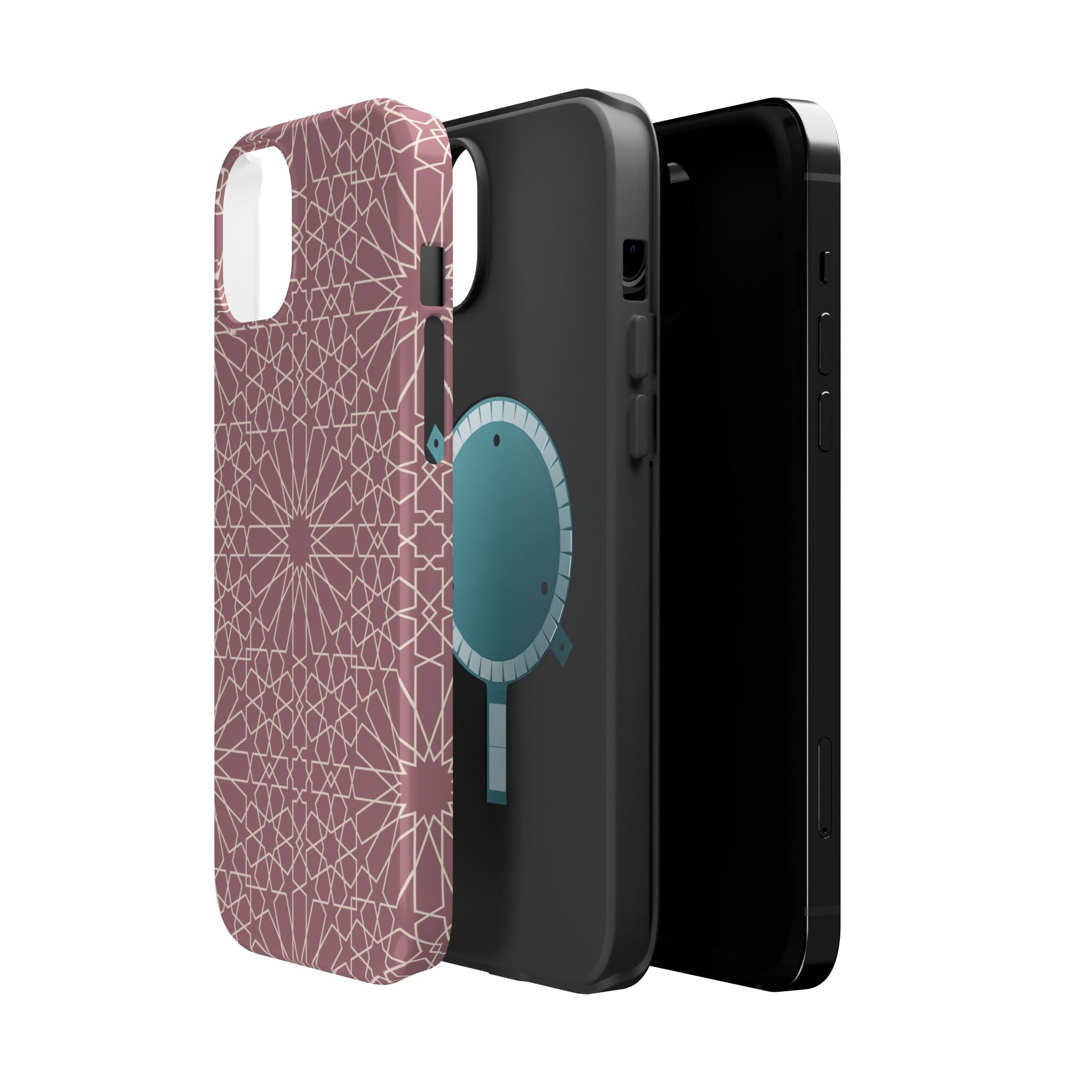 Pink Flower 🌸 Geometric Design Iphone Magnetic Tough Case