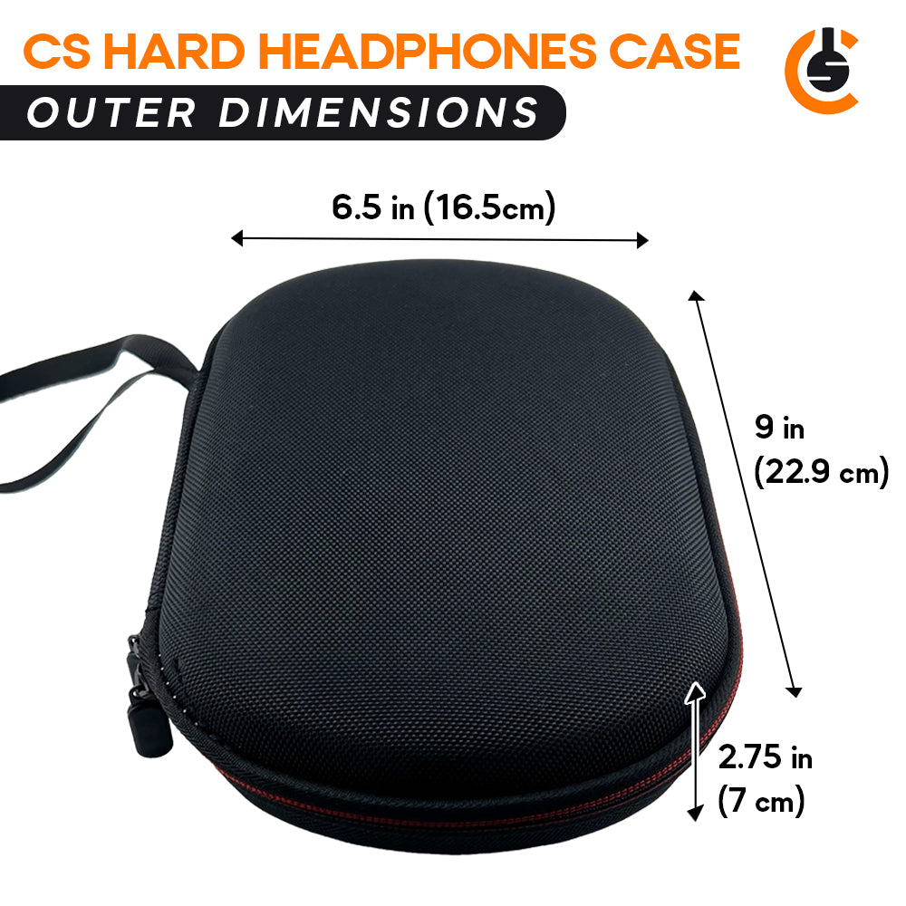 CentralSound EVA Hard Zippered Headphones Protective Carrying Case - Black
