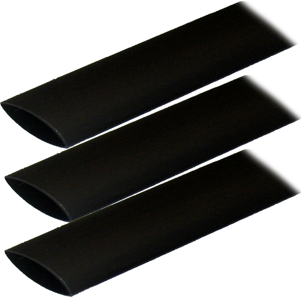 Ancor Adhesive Lined Heat Shrink Tubing (Alt) - 1'' X 6'' - 3-Pack - Black,WBHDWA001345131