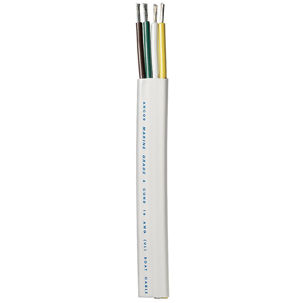Ancor Trailer Cable - 16/4 Awg - Yellow/White/Green/Brown - Flat - 100',WBHDWA001345184