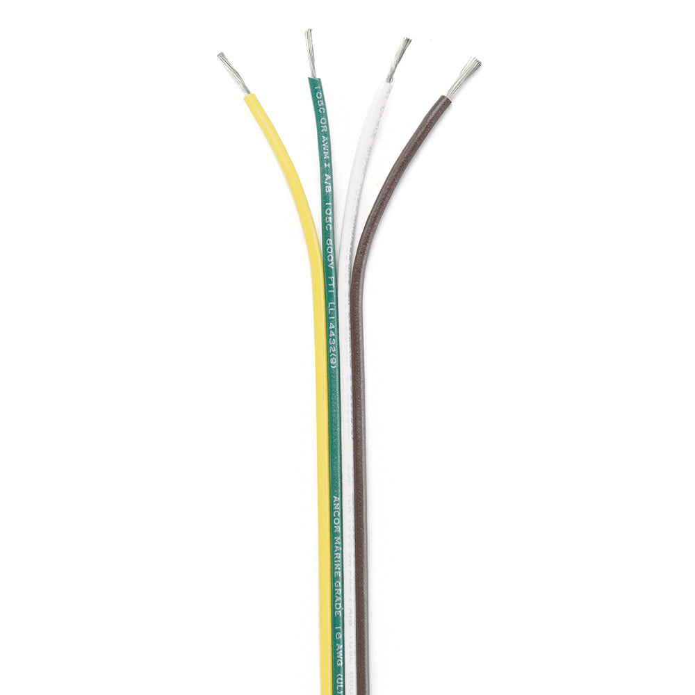 Ancor Ribbon Bonded Cable - 16/4 Awg - Brown/Green/White/Yellow - Flat - 100',WBHDWA001345185