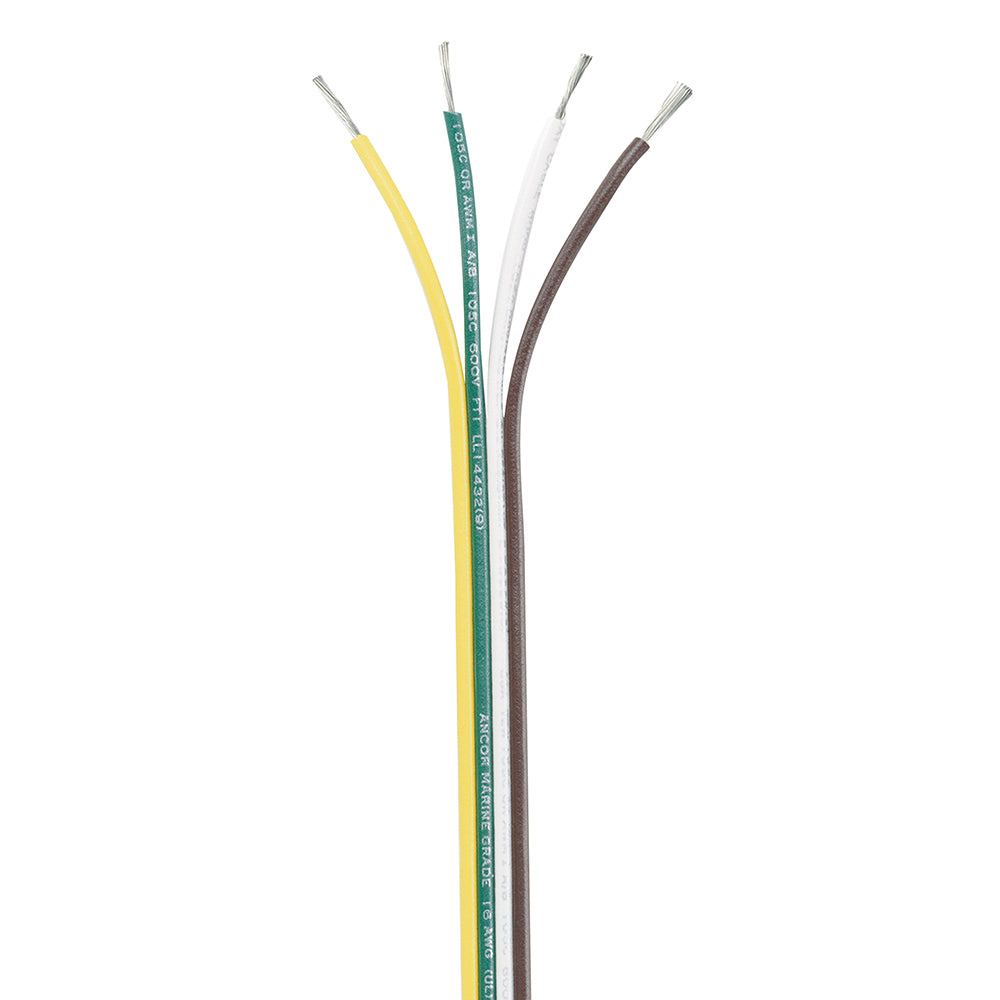 Ancor Ribbon Bonded Cable - 16/4 Awg - Brown/Green/White/Yellow - Flat - 250',WBHDWB000NUVTHU