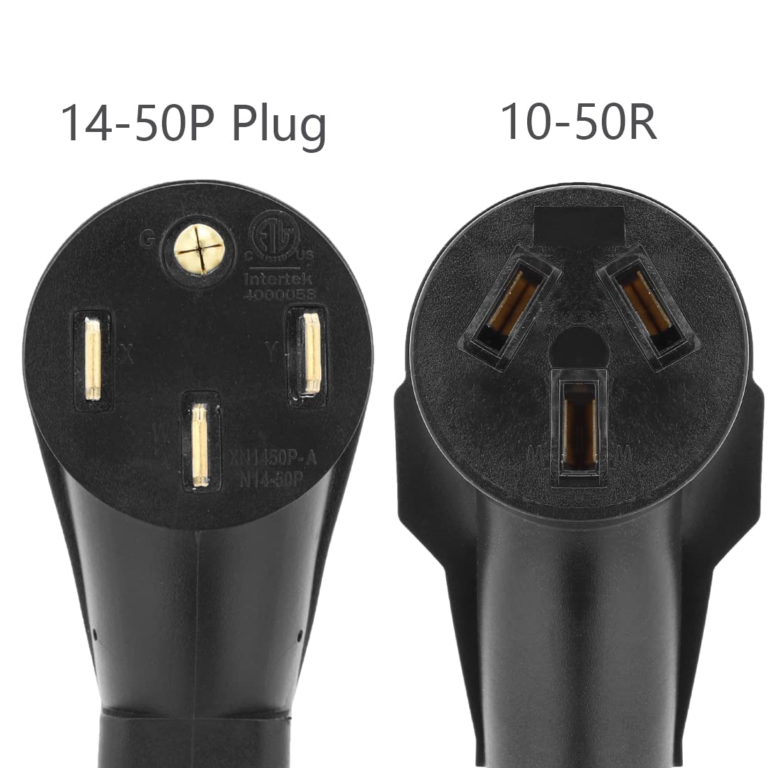 1 Foot (Stw 6Awg) Nema 14 50P To 10 50R Adapter Power Cable,50Amp Dryer 4 Prong Male To Nema 10 50R 3 Prong Female Adapter Cord