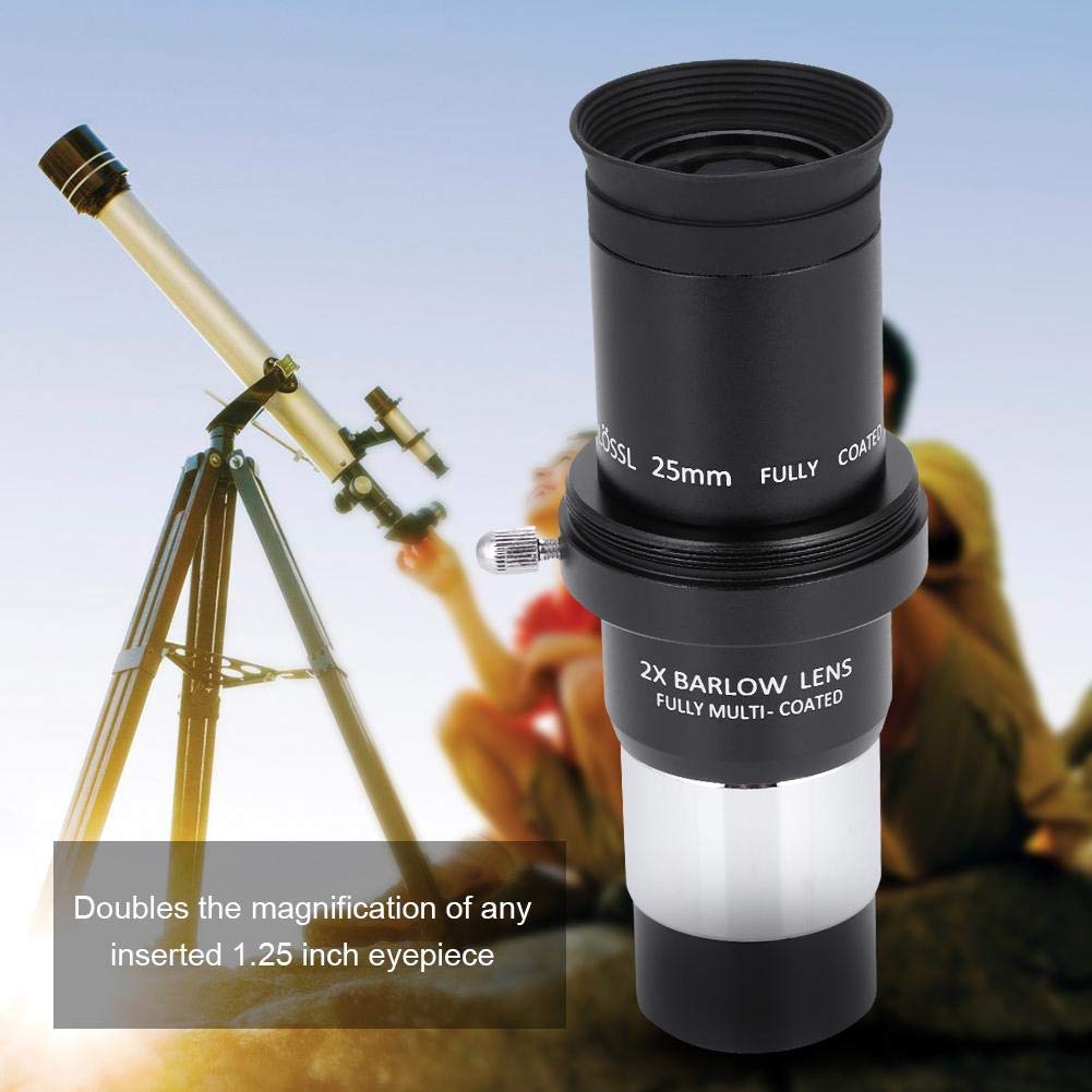Astronomical Telescope Set Telescope Accessory Kit,Professional 1.25 Inch Plossl Telescope Eyepiece Set 4/10/25Mm + 2X Lens Kit