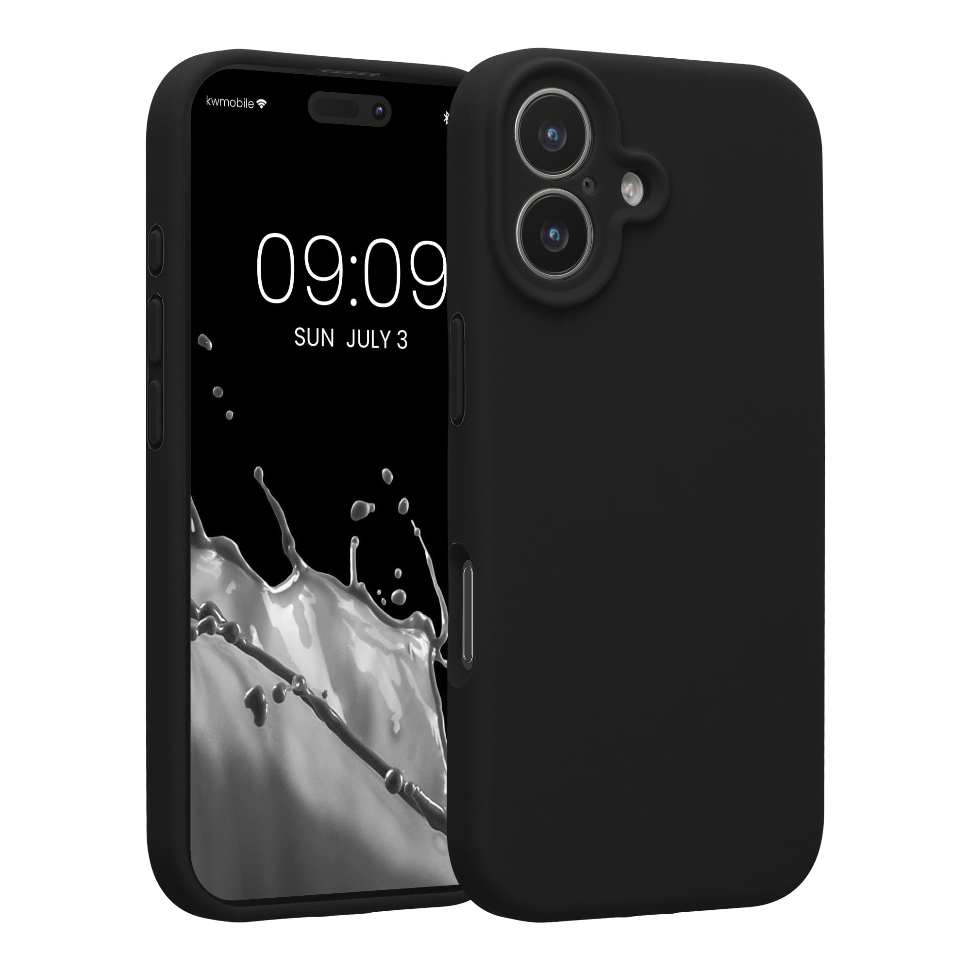 kwmobile Case Compatible with Apple iPhone 17 Case - Slim TPU Silicone Phone Cover - Soft Touch Finish - Black