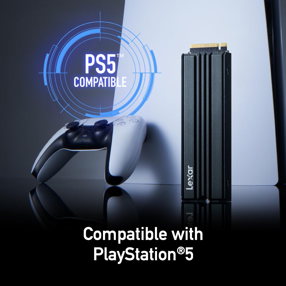 Lexar 4Tb Nm790 Ssd With Heatsink Pcie Gen4 Nvme M.2 2280 Internal Solid State Drive, Up To 7400/6500 Mb/S Read/Write, Compatibl