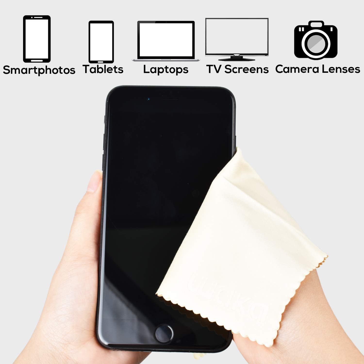 Waka 10 Pack Upgraded Microfiber Cleaning Cloth, 6X7 Lint Free Cloth For Eyeglasses, Camera Lens, Cell Phones, Lcd Screens, Comp