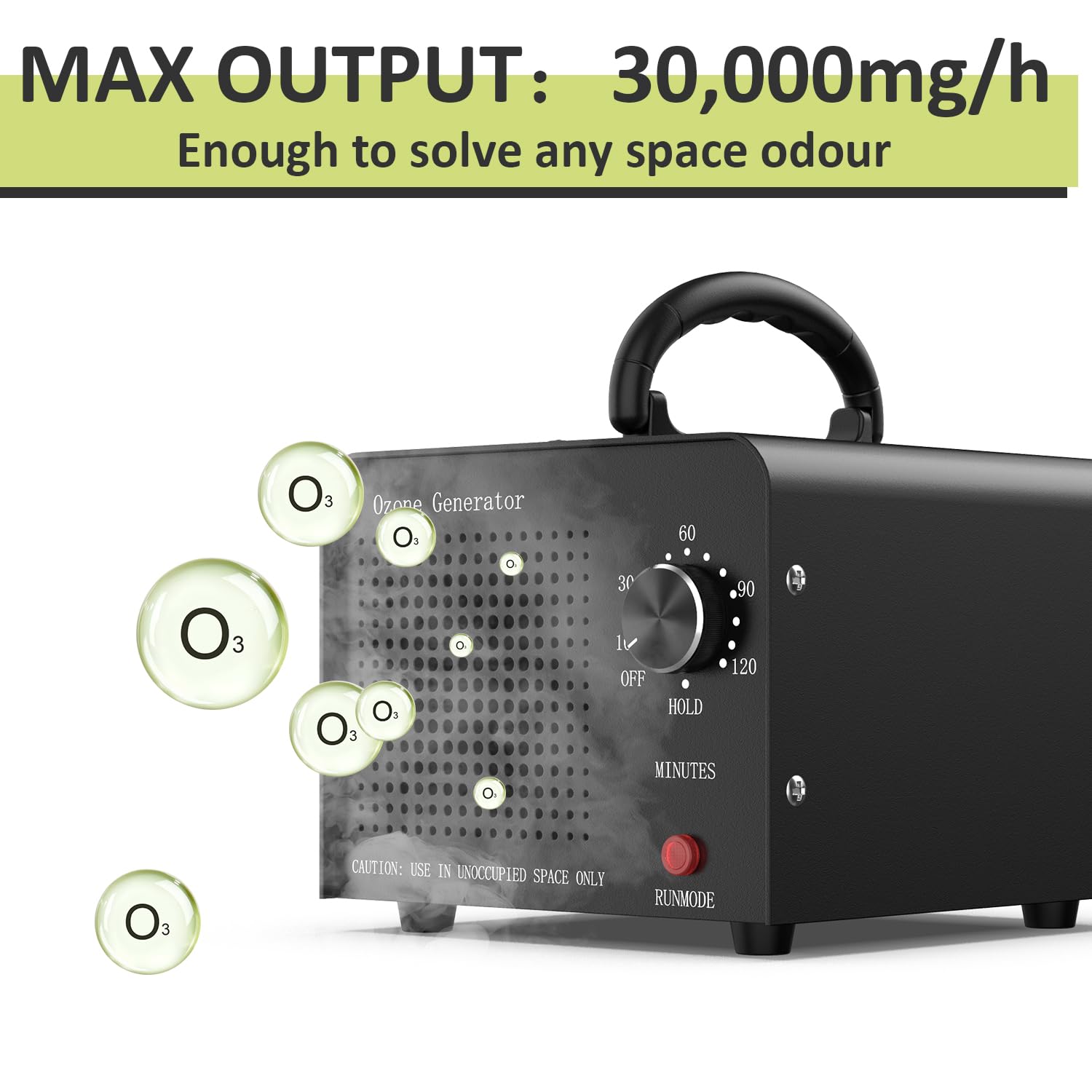Medvoe 0Zone Generator 30000Mg   0Zone Machine For Car/Home/Smoke/Pet Odor, Black