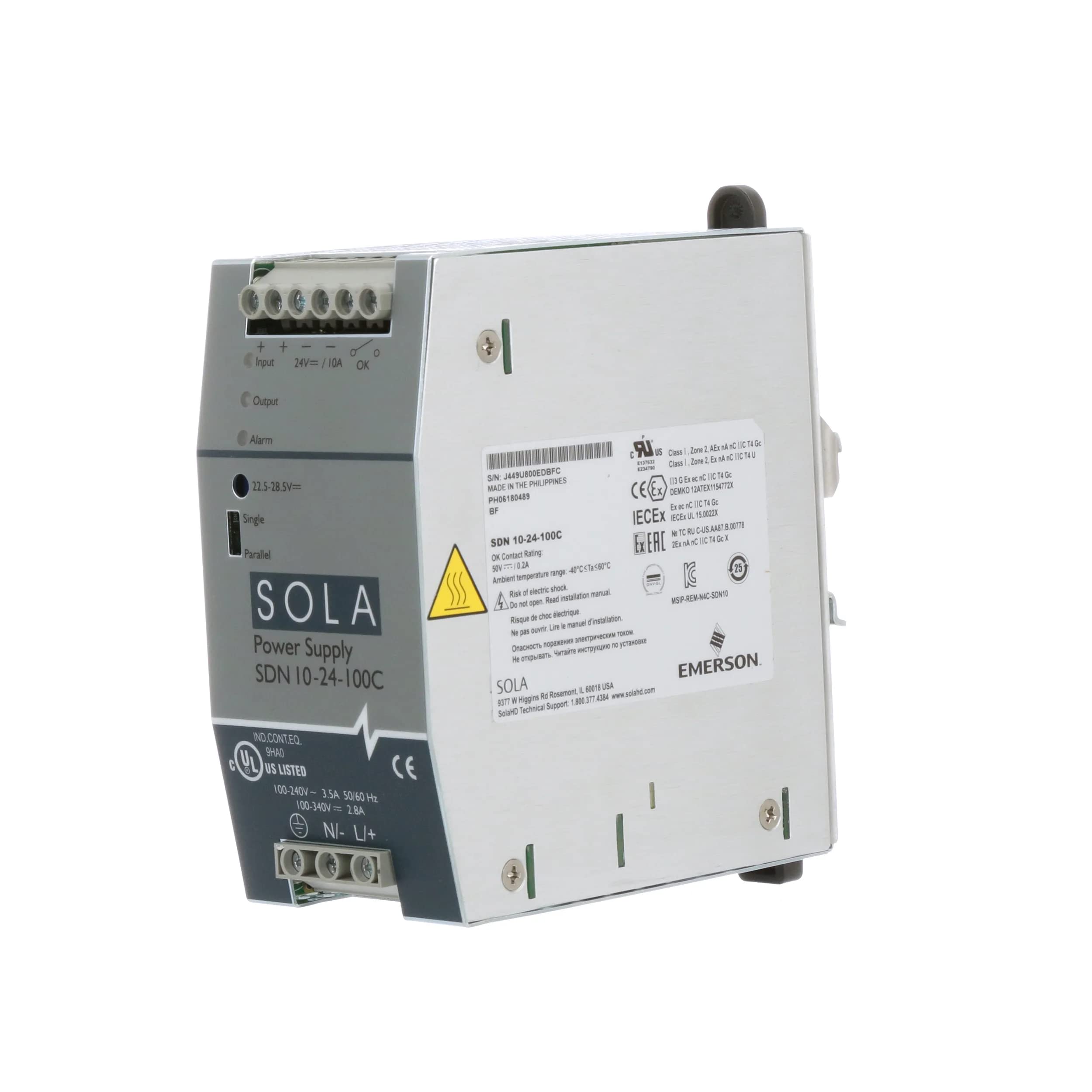 Dc Power Supply, 24Vdc, 10A, 60Hz