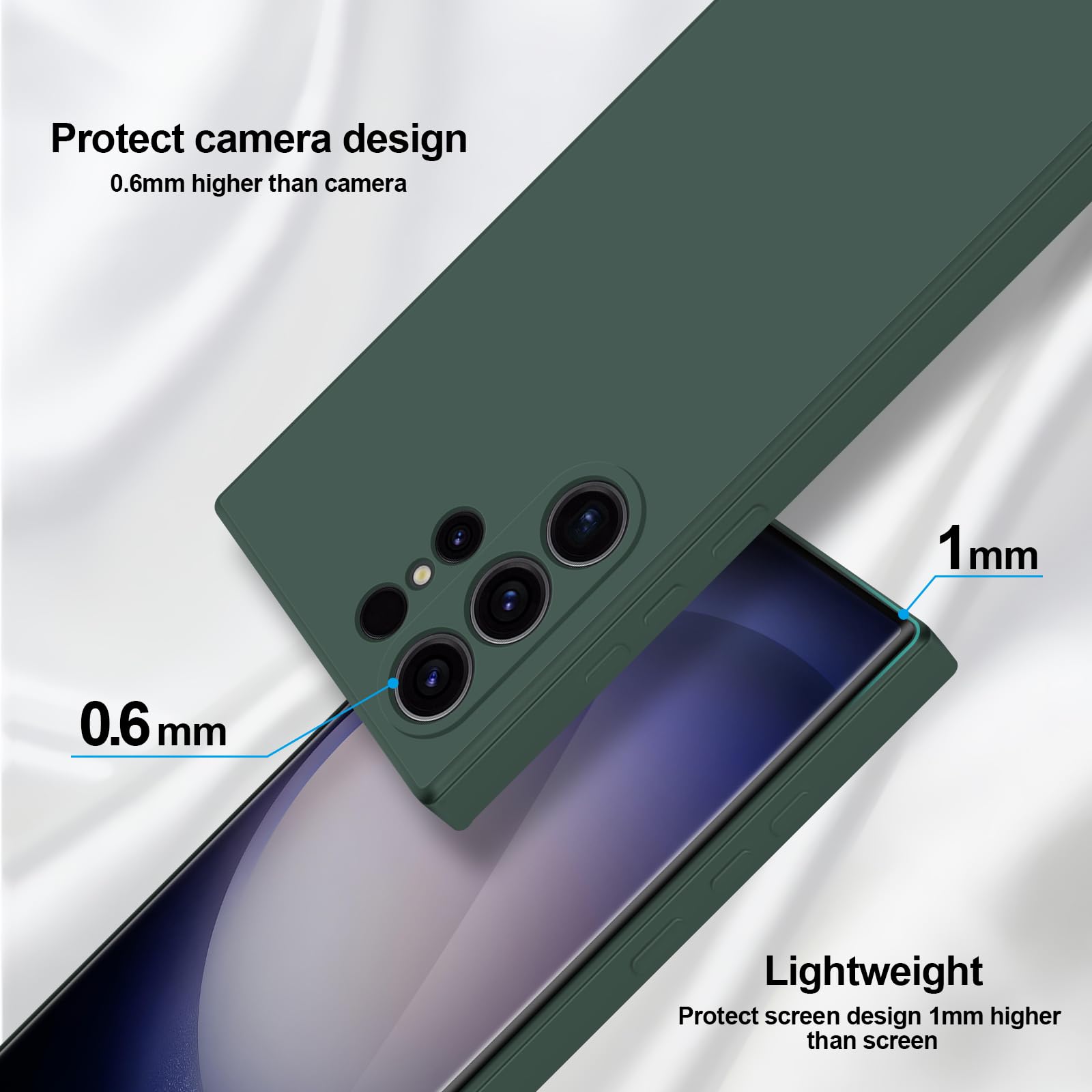 Giiyoon Silicone Case Compatible With Samsung Galaxy S23 Ultra 5G, Full Body Silky Soft Touch Phone Case With Camera Protection,