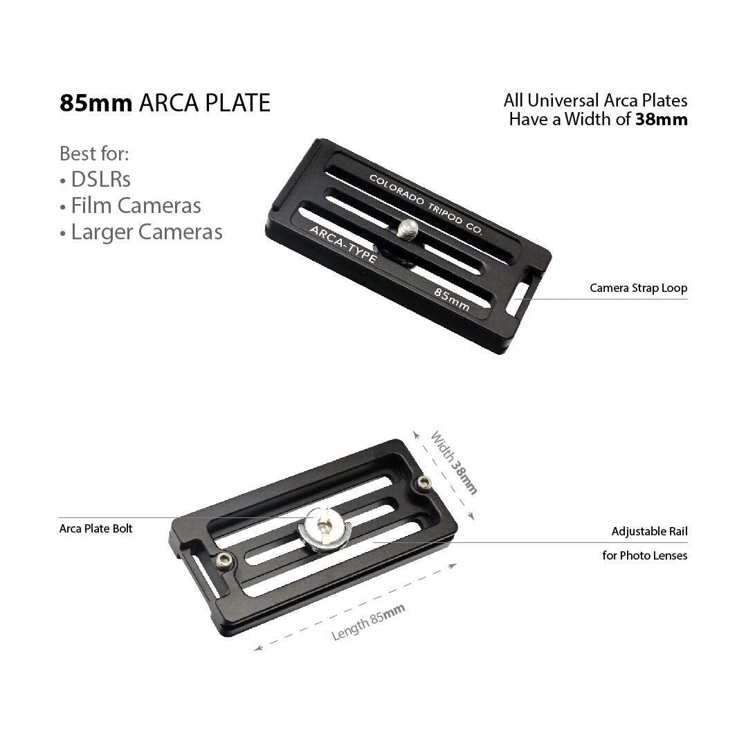 85Mm Universal Arca Swiss Quick Release Plate For Tripod Ball Head With Hand Adjustable Stainless Steel Screw & Removable Rear S