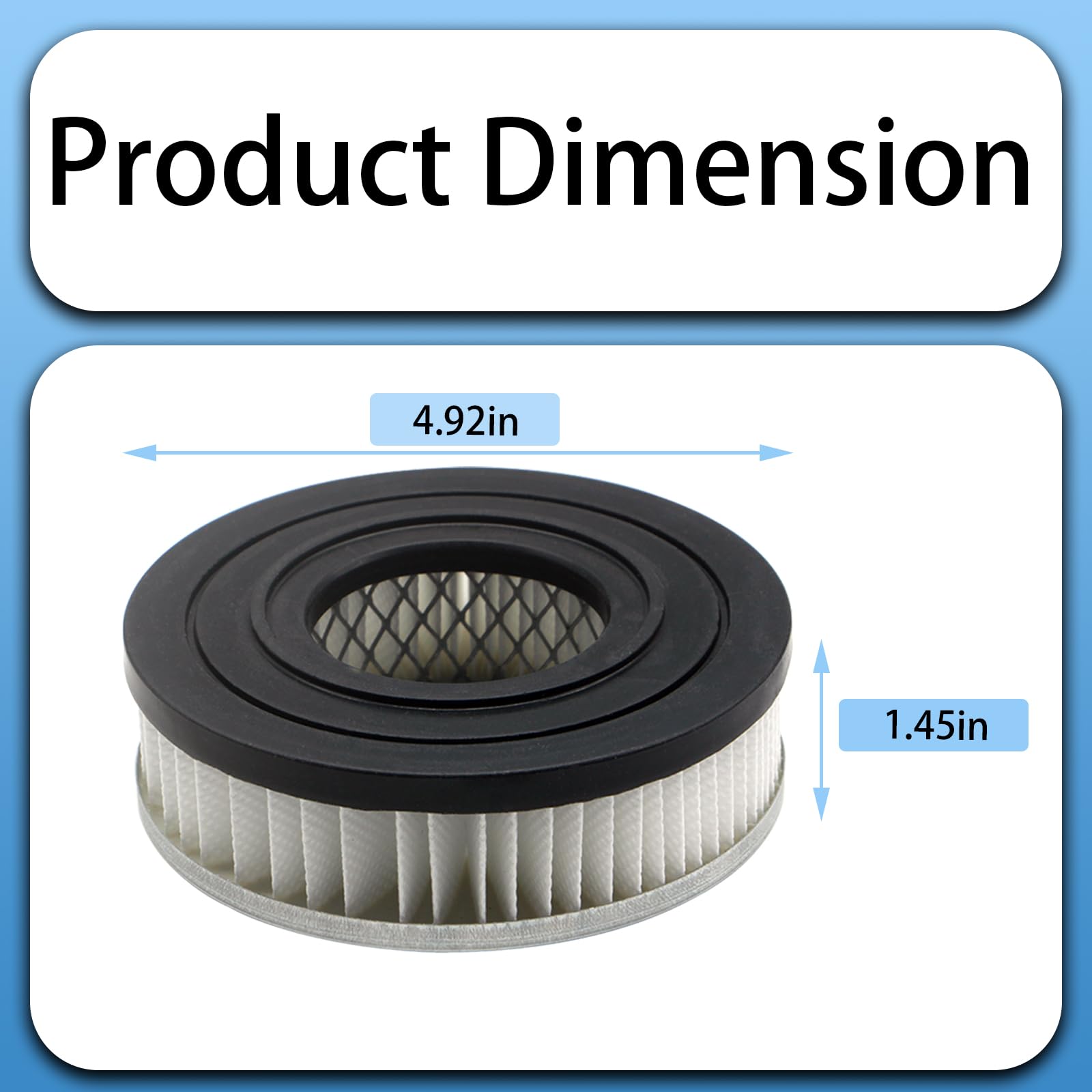 2 Pack Hepa Vacuum Motor Filters Compatible With Powersmith Pavc101, 10 Amp Ash Vacuum