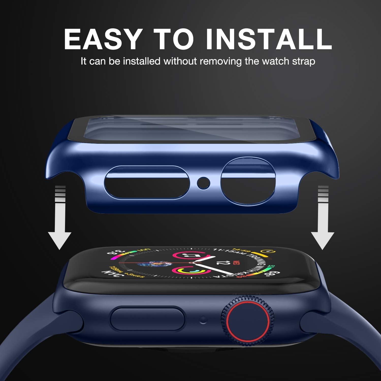 Case Compatible With Apple Watch Series 9 Series 8 Series 7 41Mm With Built-In Tempered Glass Screen Protector, All-Around Ultra