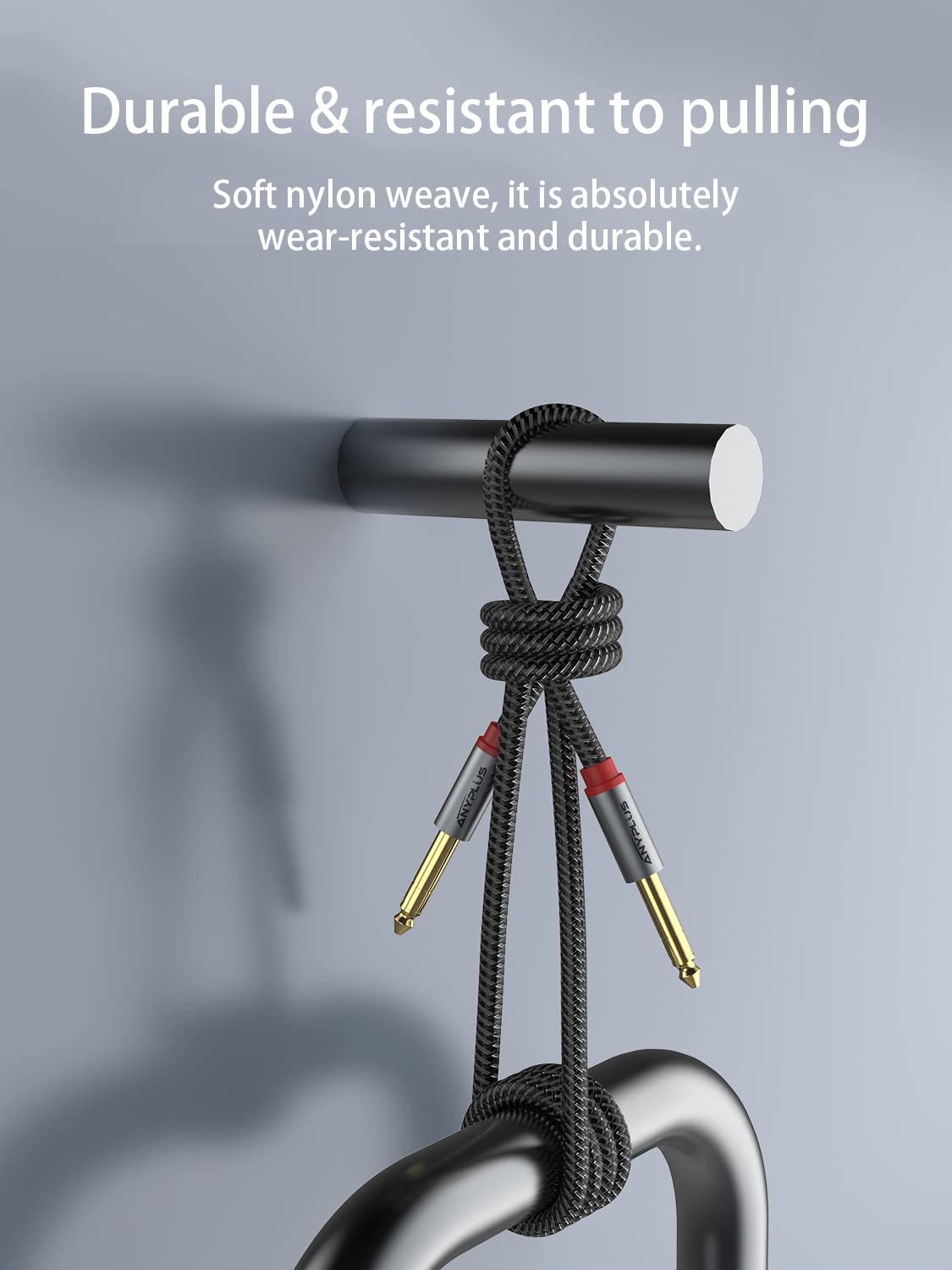 Anyplus Instrument Cable,?9.9Ft/ 3M 2Pack? 6.35Mm Male To Male 1/4 Inch To 1/4 Inch Audio Cable, Fish Wire Braided Trs Cable, Fo