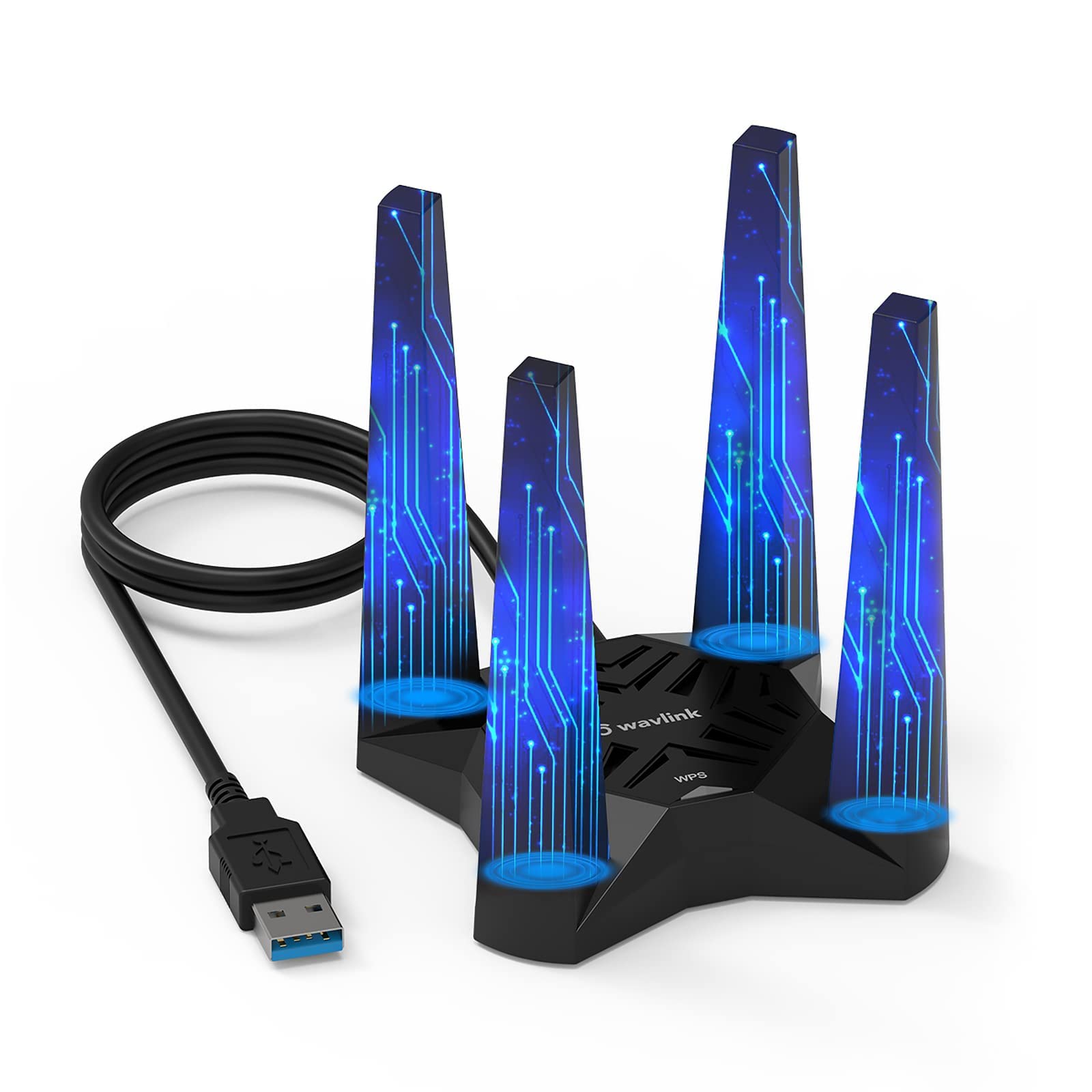 Usb Wifi Adapter For Desktop Pc, Ac1900 Wifi Adapter Dual Band Wireless Network Adapter With 2.4Ghz/5Ghz High Gain Antennas, Mu 