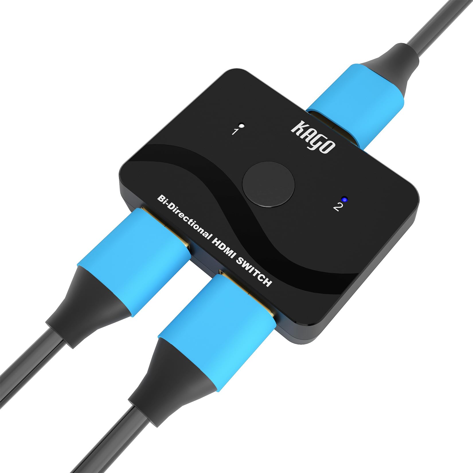 Kago Hdmi Switch 2 In 1 Out,Hdmi Splitter 1 In 2 Out,Bi Directional 4K@60Hz Hdmi Hub Supports Xbox Ps5/4/3 Blu Ray Tv Fire Stick