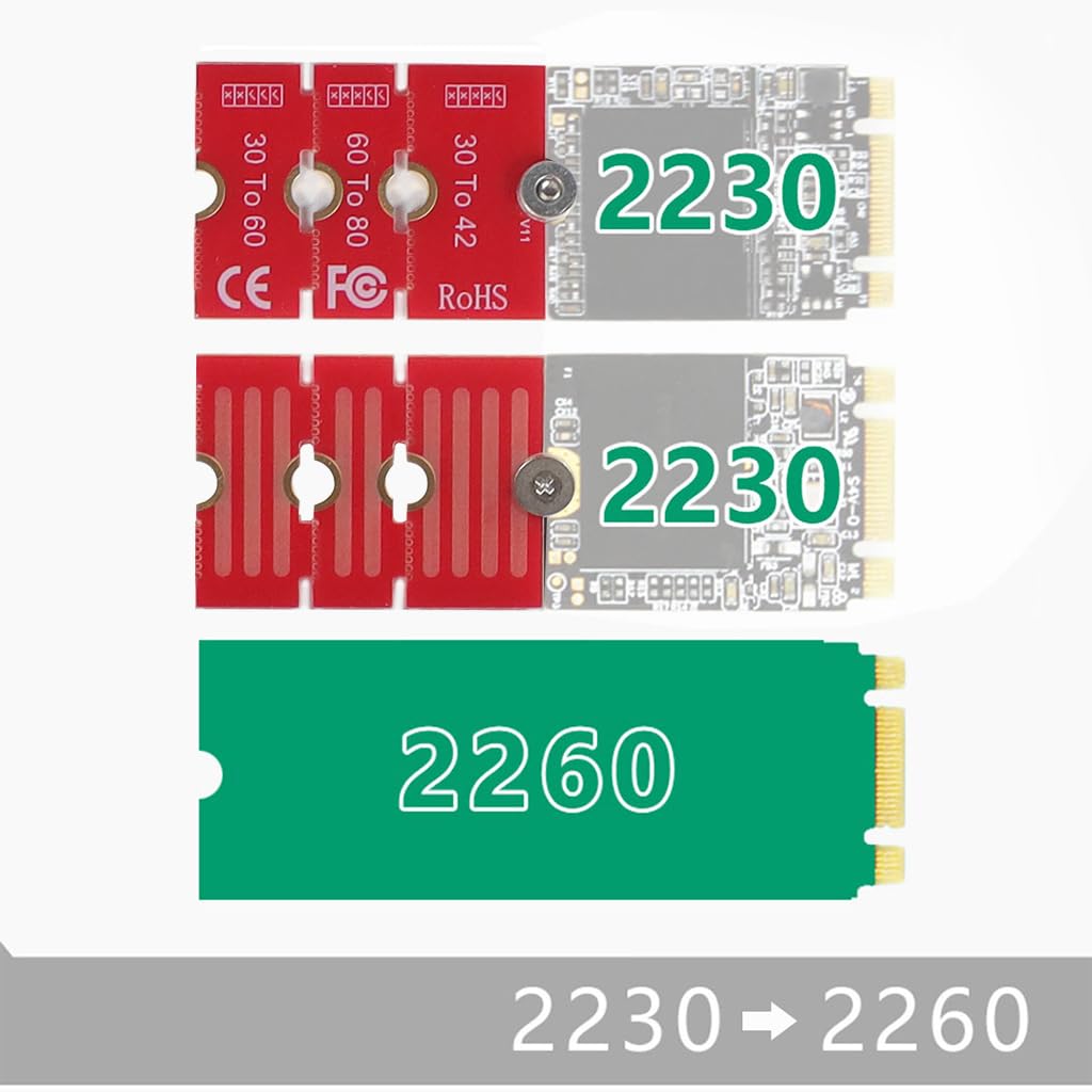 Jmt Ngff Nvme M2 M2Plus 2230 To 2280 Adapter Card 2230, 2242, 2260, 2280 Extended Transfer Long Size Change For M.2 U.2 M3 M.3 S