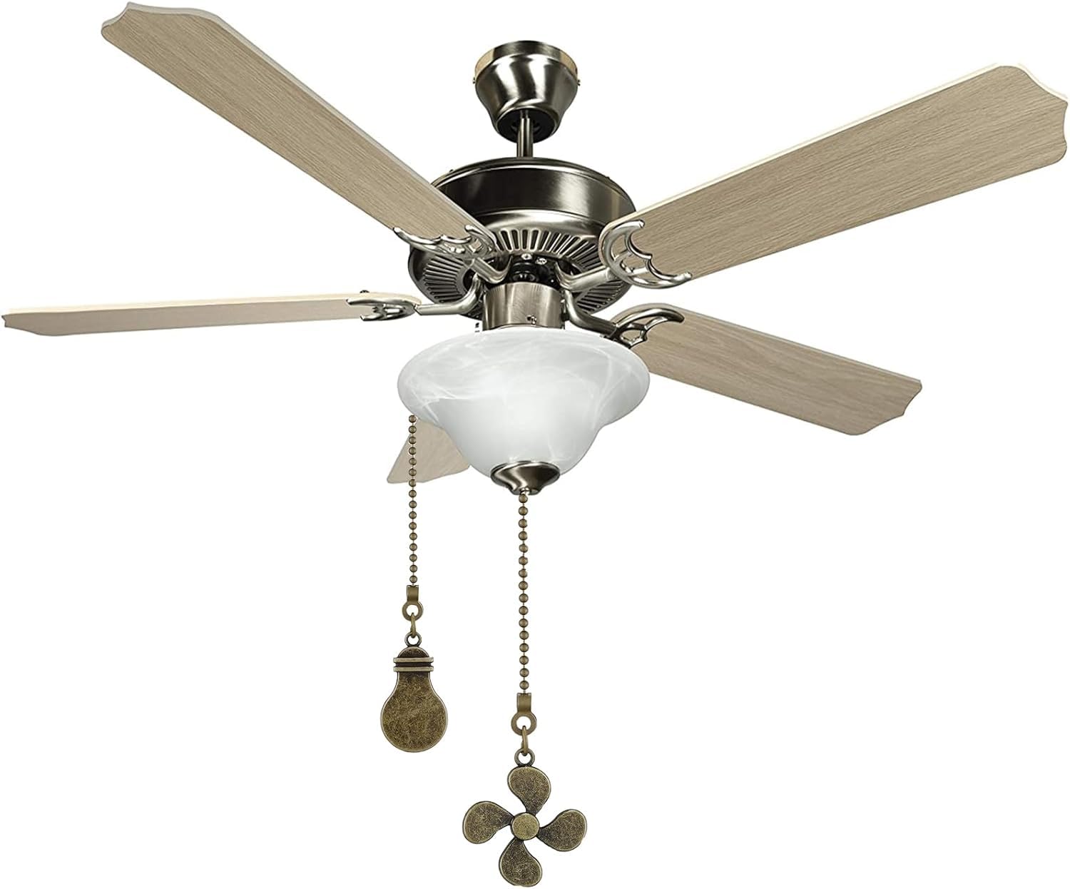 Sur Ciel 2Pcs Ceiling Fan Pull Chain, Bulb And Fan Pattern Fan Pull Chain Extensions, Ceiling Fan Pull Chain Extender, Pull Chai