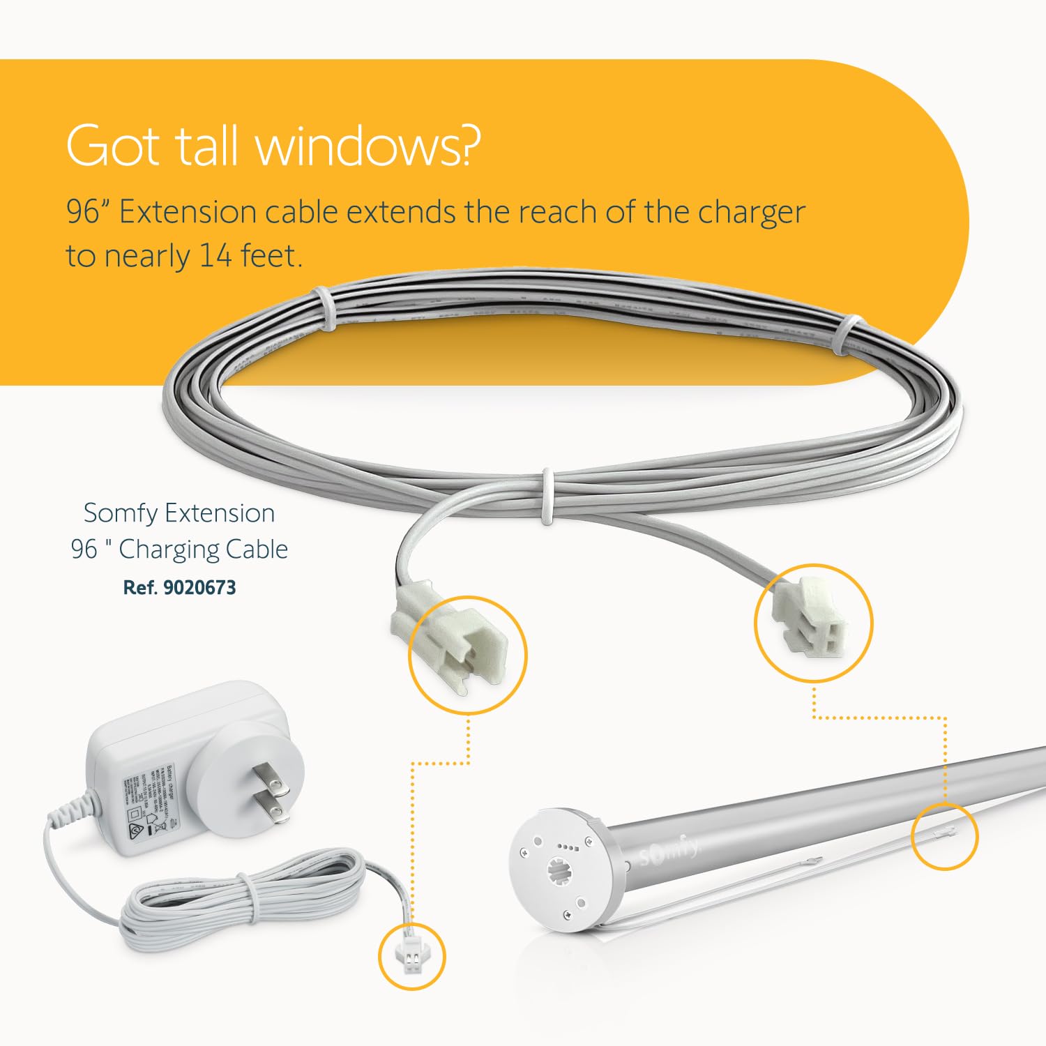 Somfy Sonesse Wirefree Plug In Charger 9020672   Compact & Efficient Lithium Ion Battery Charger For St30 & R28 Motors   8 Hour