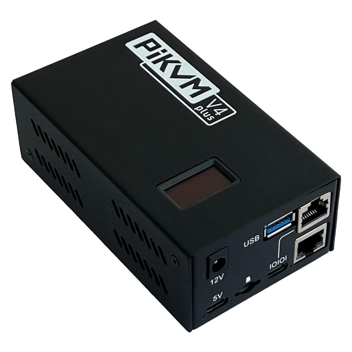 PiKVM V4 Plus IP KVM - Raspberry Pi Based KVM Over IP - HD Video - Install OS Via UEFI/BIOS Control - USB 3.0 Storage - Remote C