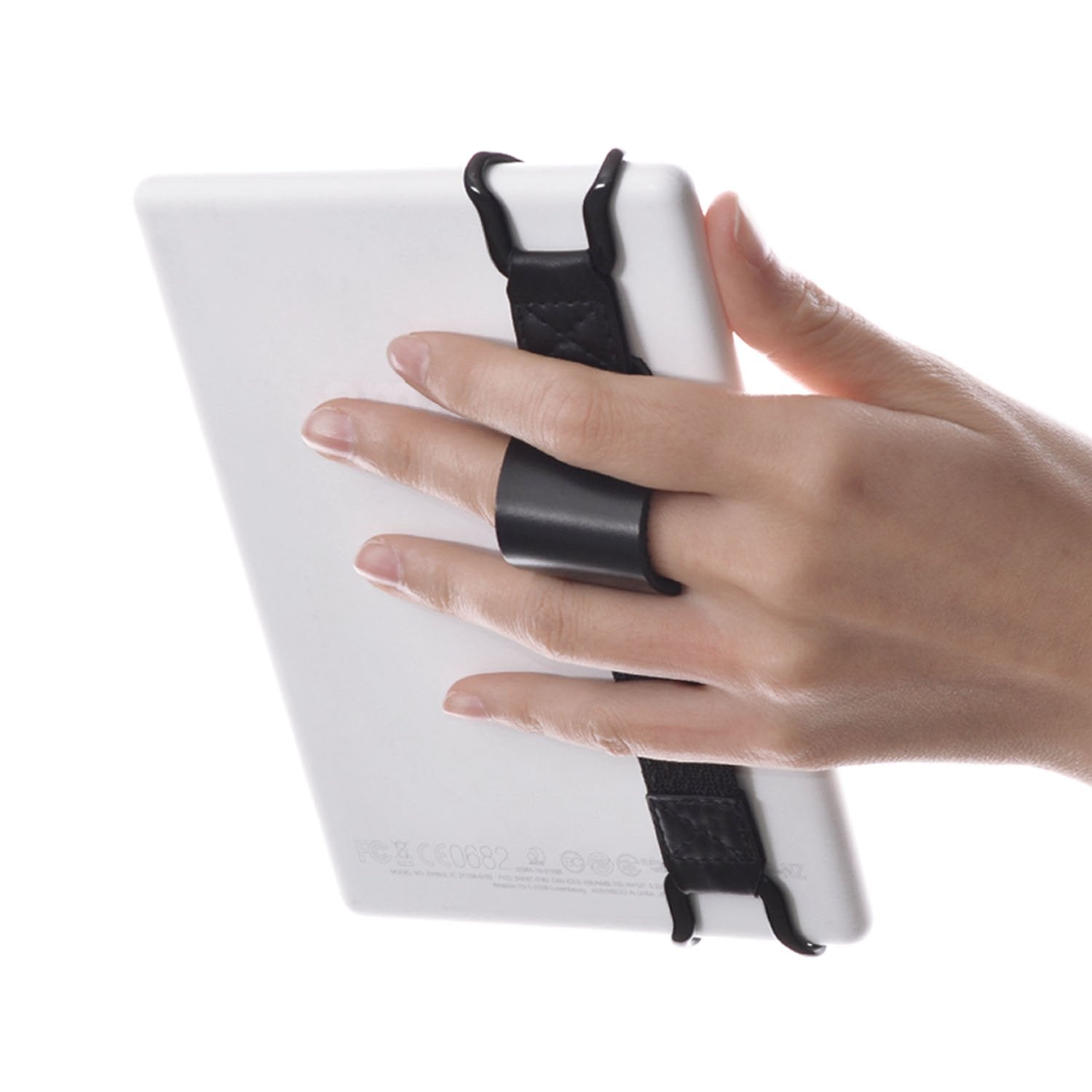 WANPOOL Universal Non-Slip Hand Strap Holder Support with Adjustable Leather Belt Stand, for Kindle 6 Inch E-Readers - Paperwhit