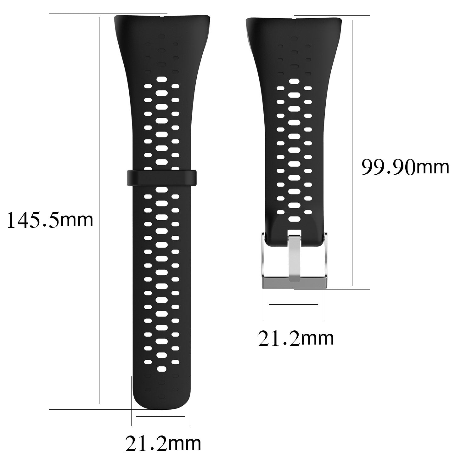 Weinisite Watch Band For Polar M400/Polar M430 Watch Band,Replacement Soft Silicone Band For M400/Polar M430 Sport Watch (Black)